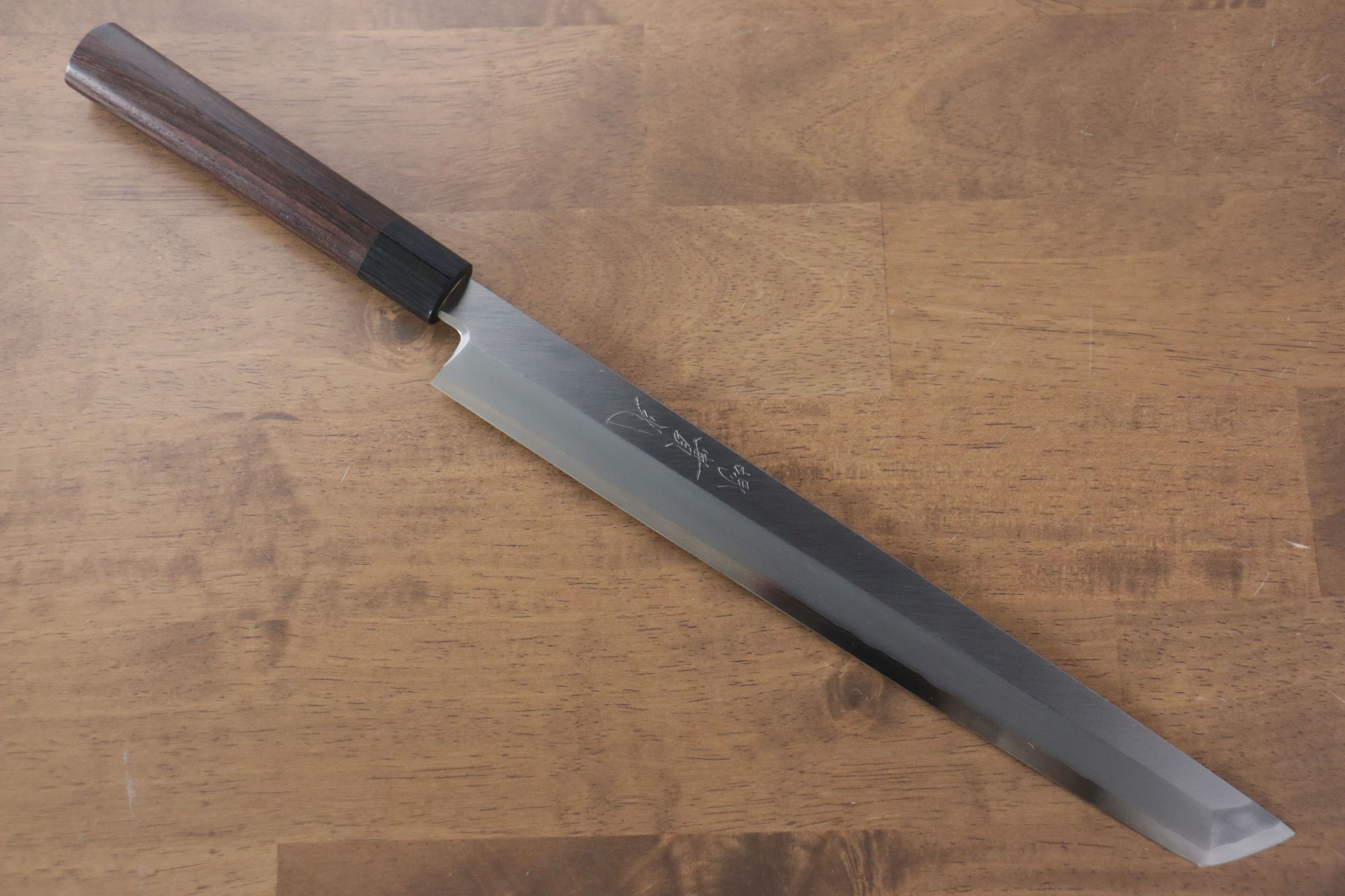 Premium Jikko Silver Steel No.3 Sakimaru Yanagiba 300mm Japanese Sushi Knife with Ebony Handle - Perfect for Sushi Chefs & Professional Japanese Cuisine Preparation