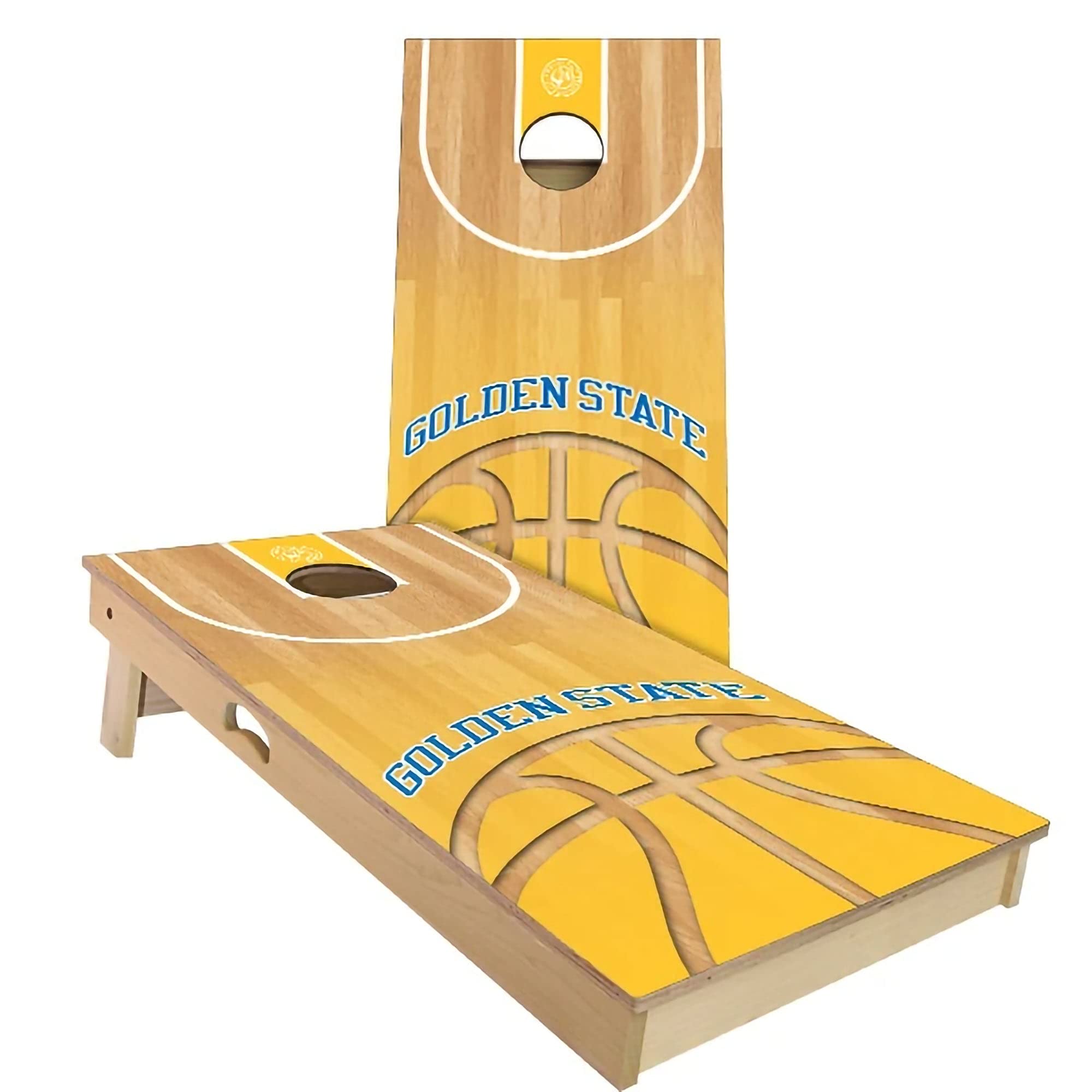 Skip's Garage Golden State Themed Cornhole Board Set - Premium 2 Boards & 8 Bags with Custom Accessories - Regulation Size Options for Backyard, Tailgate & Outdoor Party Games