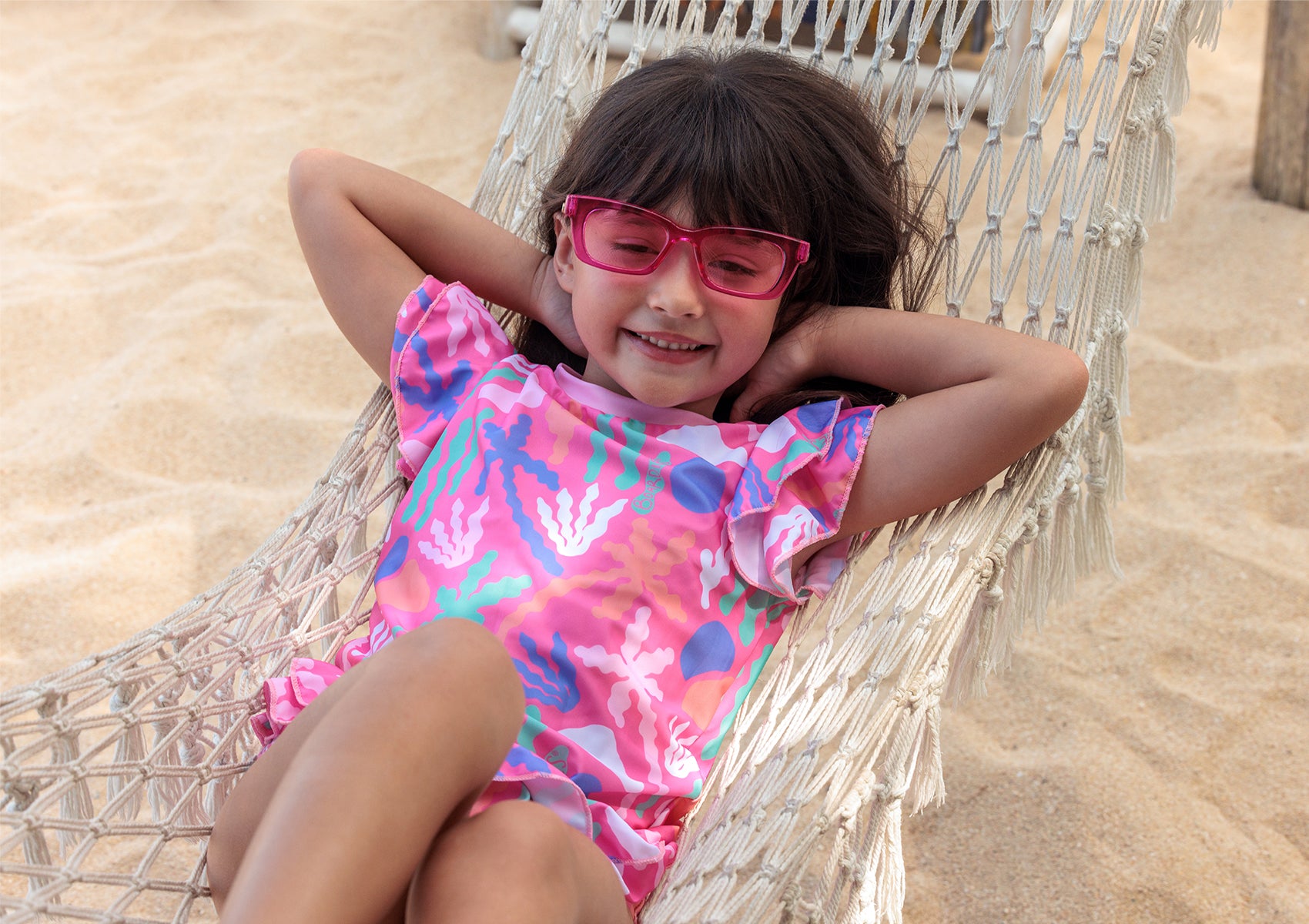 Palm Springs Little Girls Rash Guard Set - UV Protection Swimwear for Toddlers & Kids - Perfect for Beach, Pool & Summer Water Activities