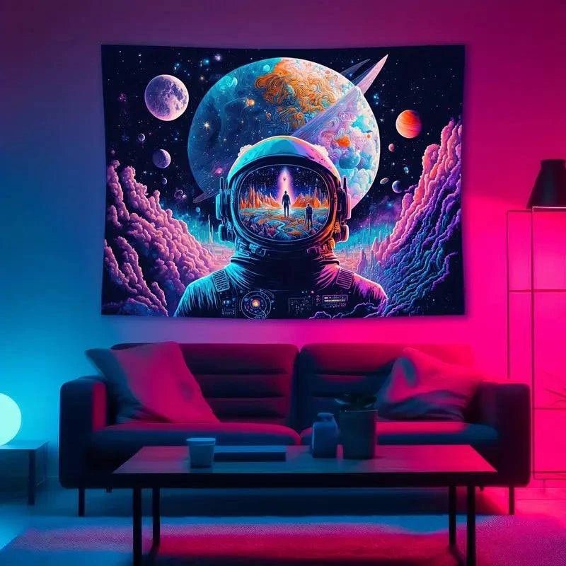 Neon Galaxy Space Wall Art - Vibrant LED Light Decor for Bedroom, Living Room & Office - Modern Cosmic Themed Home Decor for Sci-Fi & Astronomy Lovers
