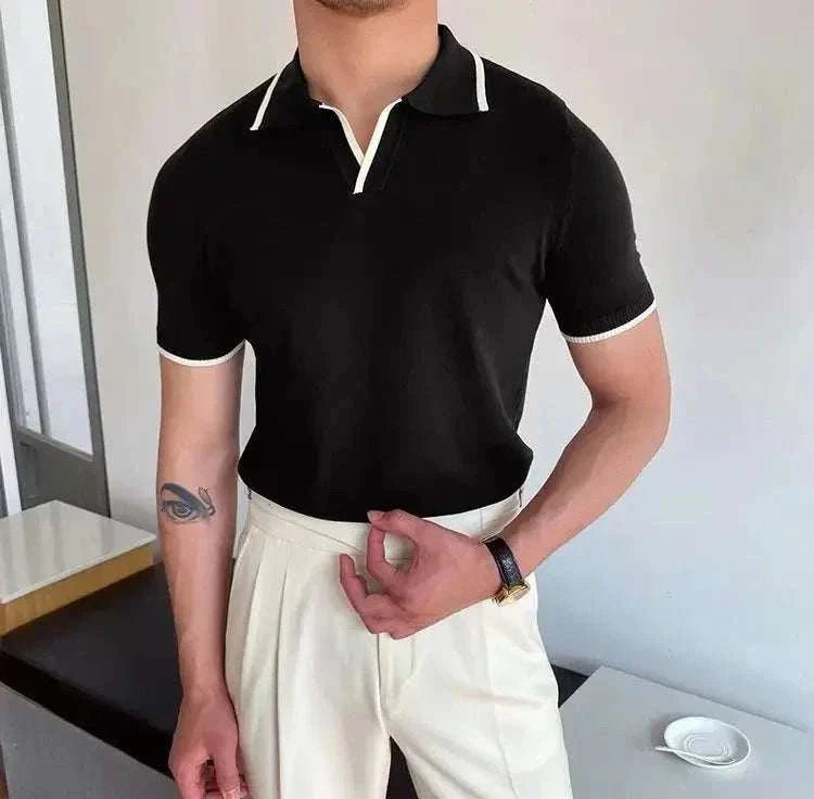 Men's Polo Collar Relaxed Fit T-Shirt - Comfortable Casual Short Sleeve Shirt for Everyday Wear, Golf, and Outdoor Activities