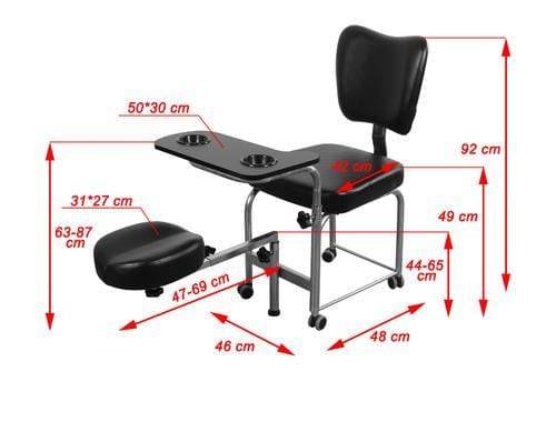 2 in 1 Compact Mobile Manicure Pedicure Chair with Wheels - Professional Nail Salon Station BA3506 for Pedicures & Manicures - Perfect for Home Spa & Salon Business Use