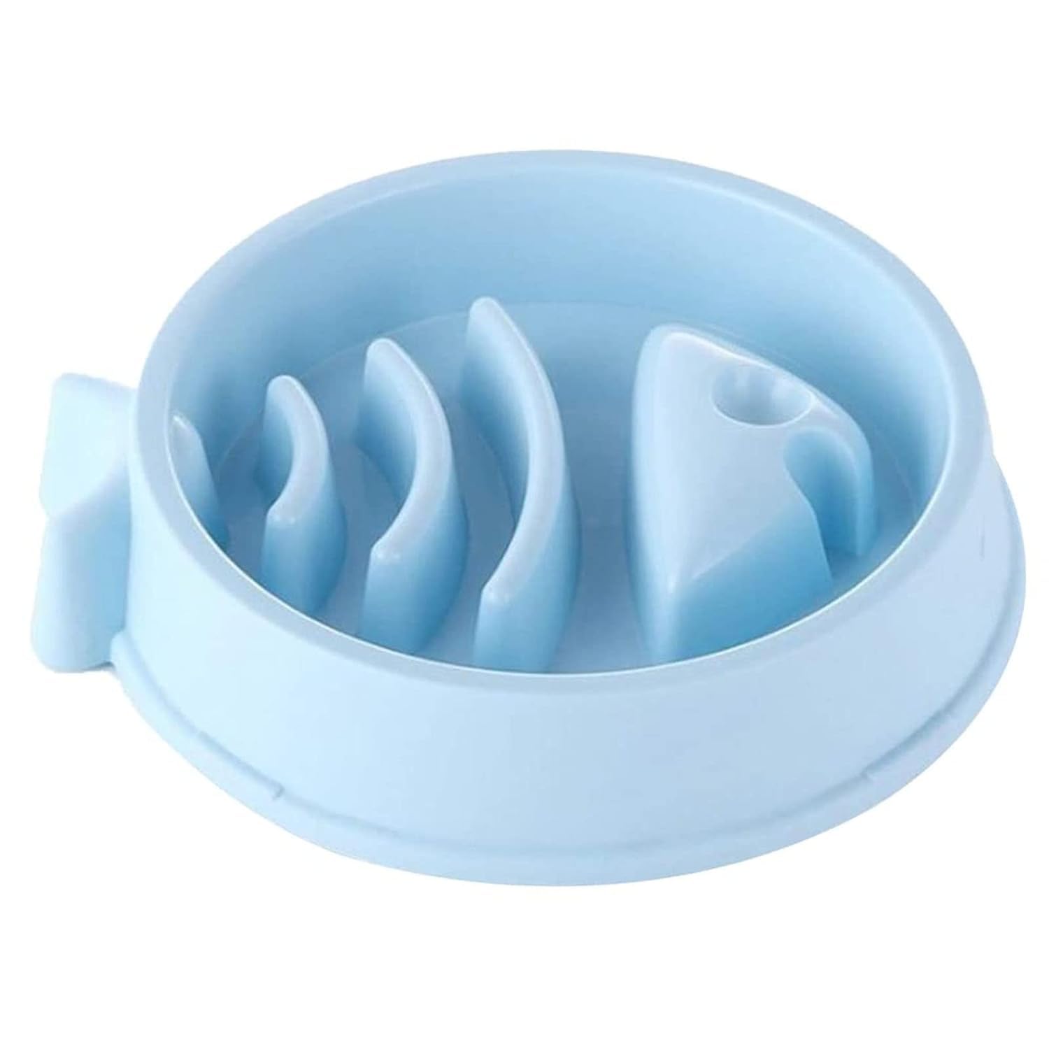 PAWISE Slow Feeder Dog Bowl - Non-Slip Interactive Puzzle Food Bowl for Small & Medium Dogs - Fish Design Prevents Choking & Overeating - Includes Spoon - Blue | Perfect for Fast Eaters, Mealtime Enrichment & Portion Control Training