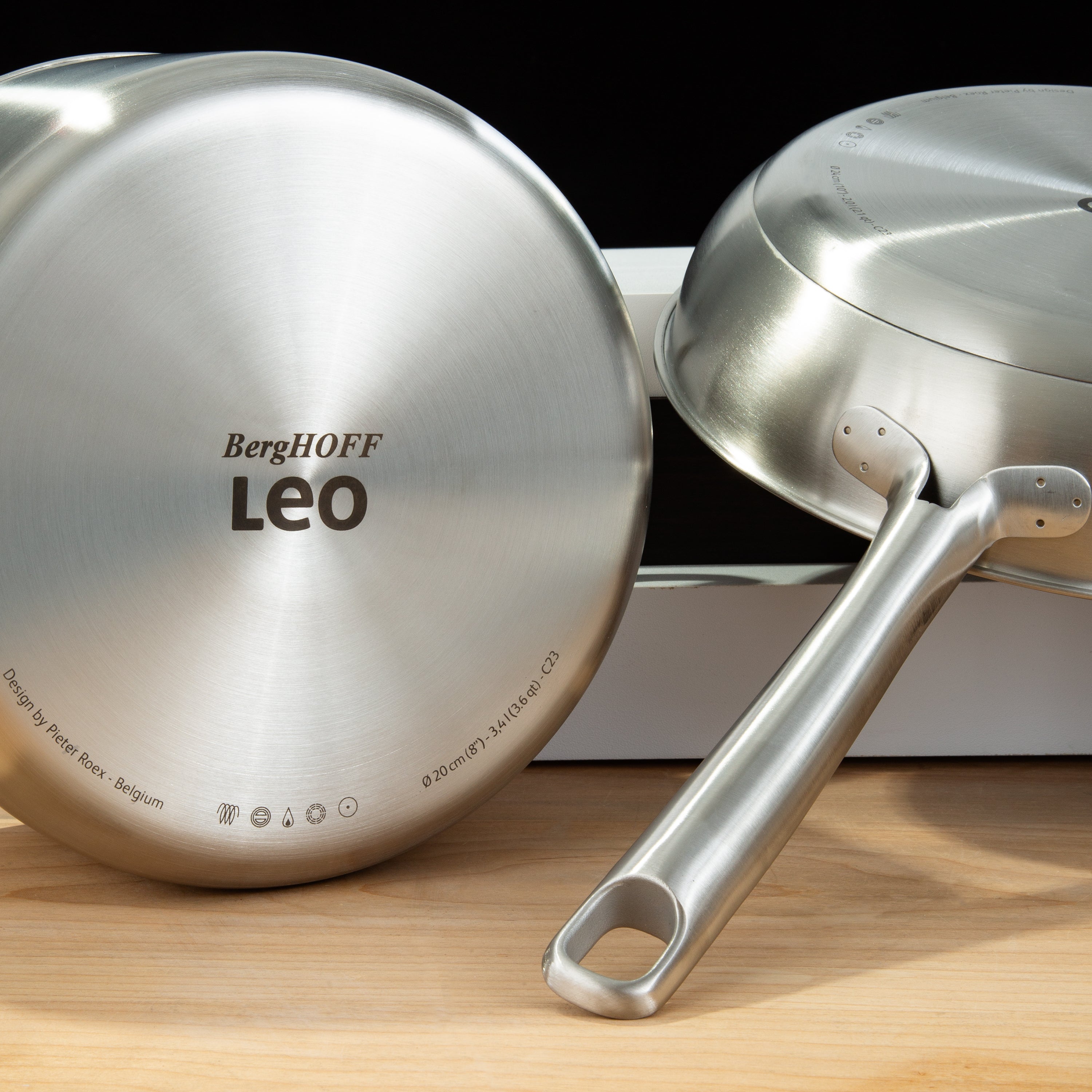 BergHOFF Leo Graphite 10-Inch Nonstick Frying Pan | 18/10 Recycled Stainless Steel Cookware | Induction Compatible | Oven Safe to 500°F | Perfect for Searing, Sauteing & Everyday Cooking