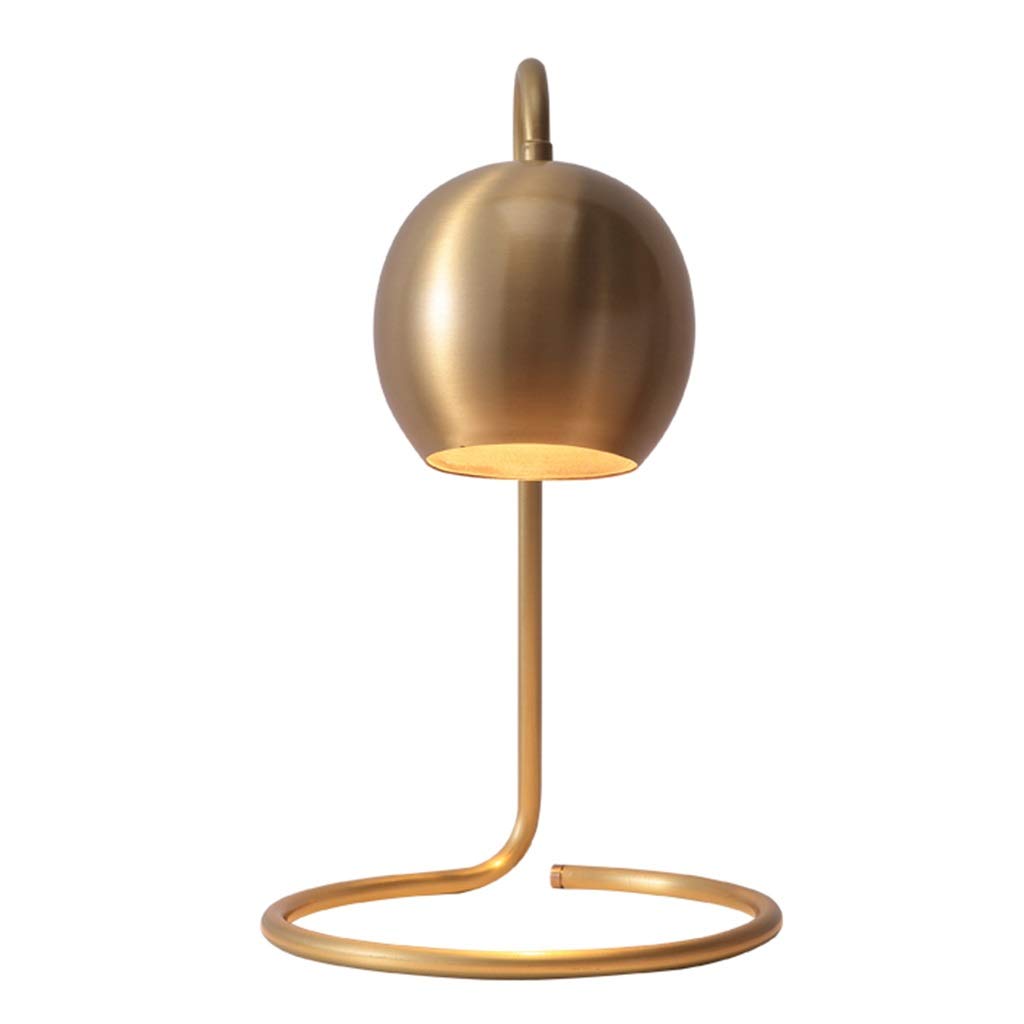 Nordic Pure Copper Table Lamp - Modern Minimalist Desk Lamp for Study, Living Room, Bedroom & Restaurant Decor - Touch Button Switch Bedside Lamp for Cozy Ambience & Reading Light