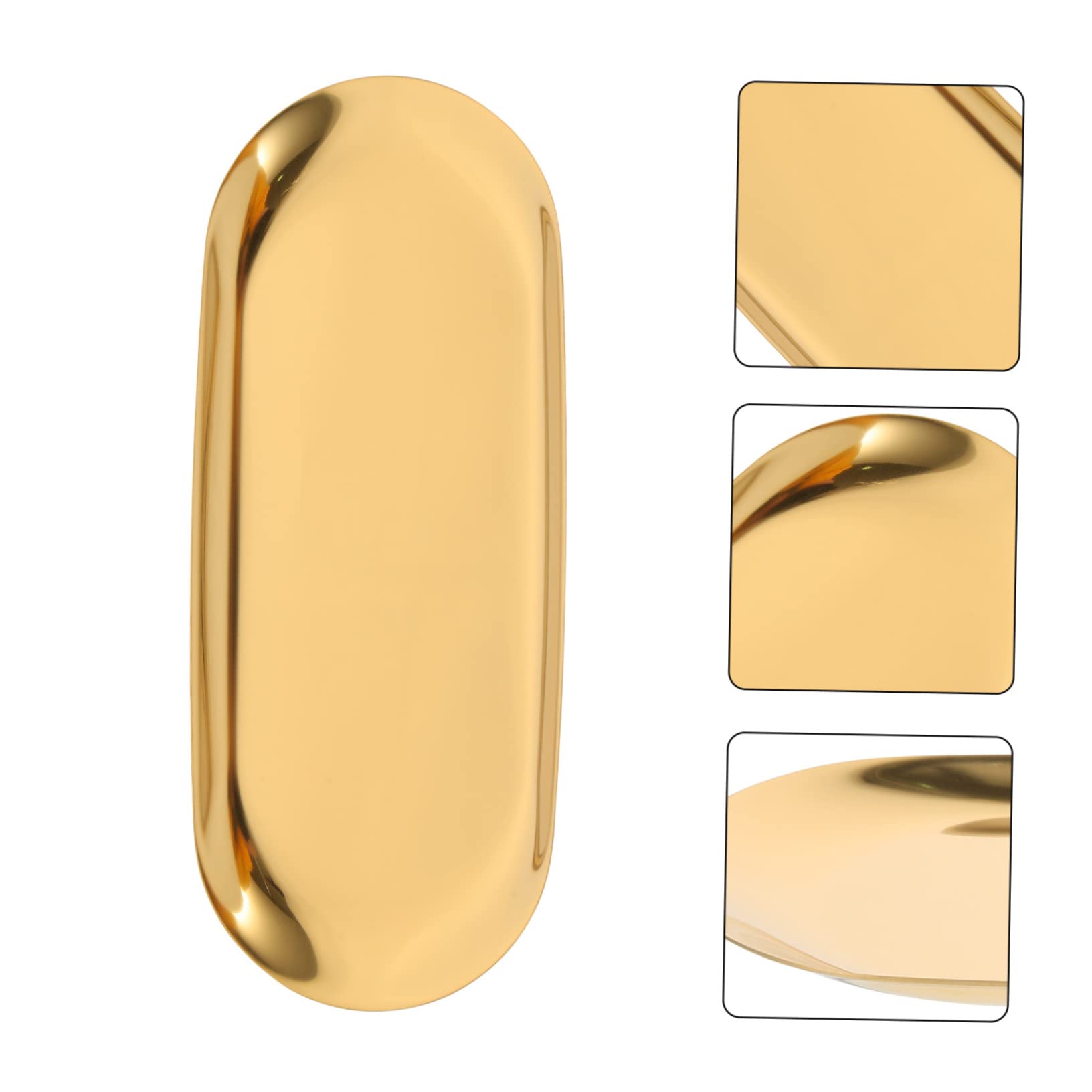 2-Piece Stainless Steel Golden Tiered Jewelry Tray Set with Clear Lids - Multi-Purpose Serving Tray for Charcuterie, Cake, Perfume & Home Decor - Perfect for Parties, Kitchen Storage & Vanity Organization