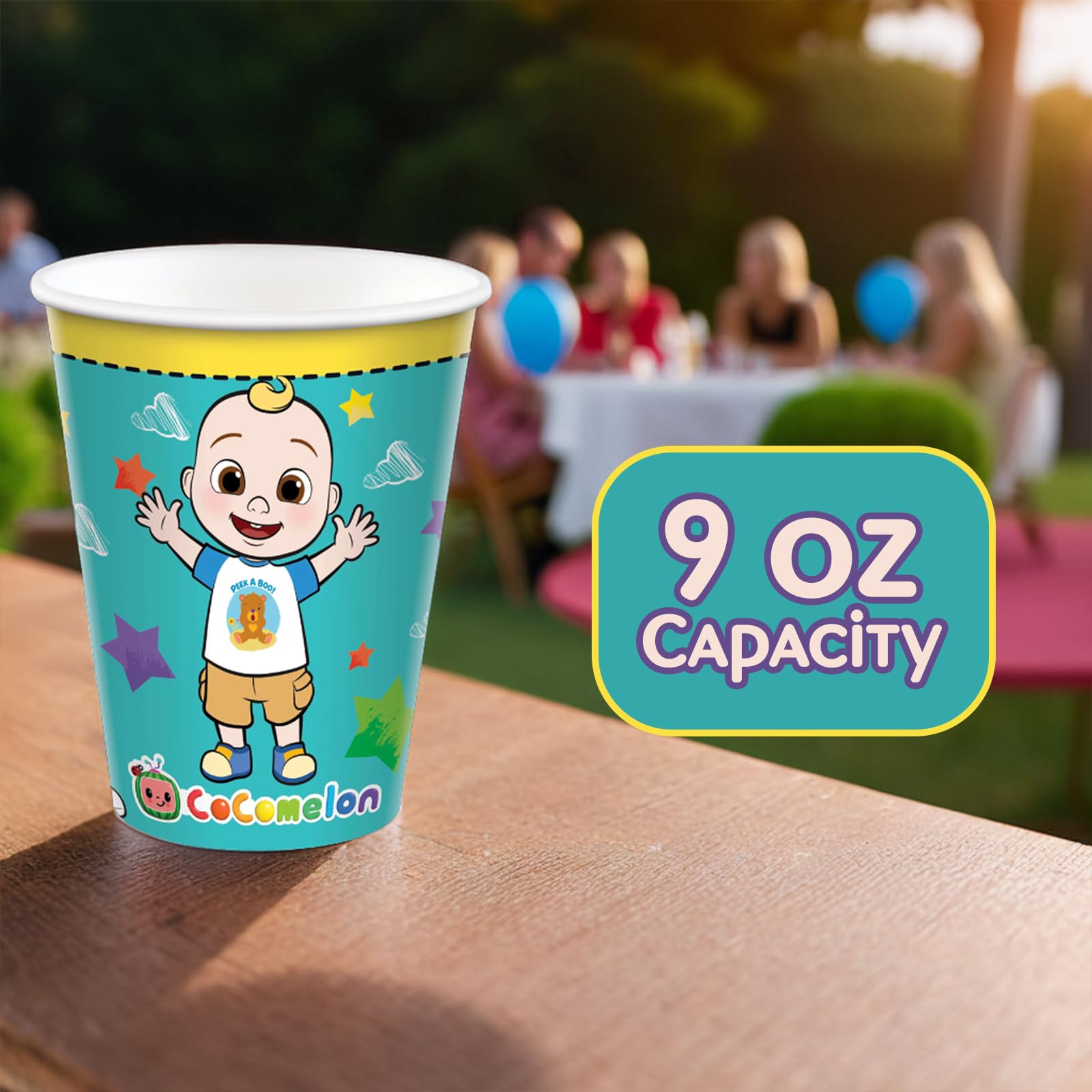 Amscan Green Cocomelon Paper Party Cups - 9 oz (8 Pack) | Kids Birthday Party Supplies, Baby Shower, Themed Celebrations & Family Gatherings