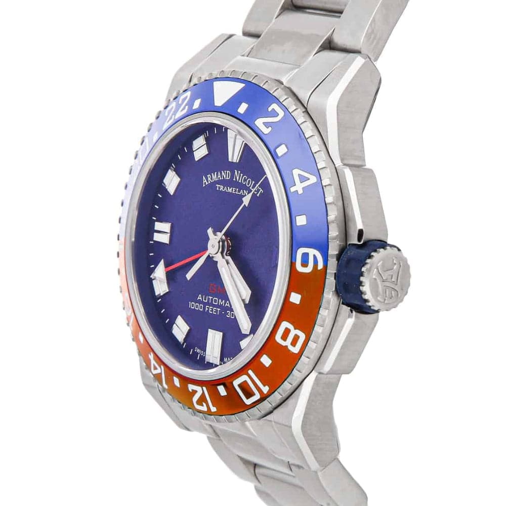 Armand Nicolet A486BGU BU MA4480AA Men's Luxury Watch with Blue Silicone Strap - Perfect for Business, Casual & Formal Occasions