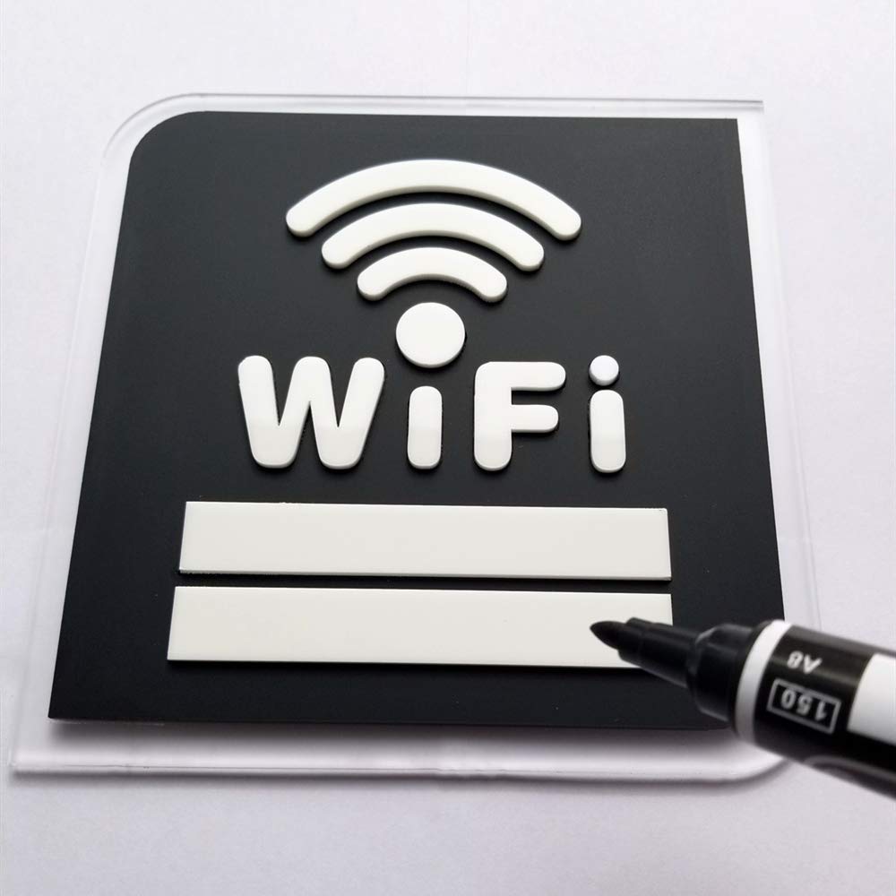 Modern American Style Bright Color WiFi Password Sign - New Upgraded WiFi Sign Stickers for Home, Office & Cafe Decor