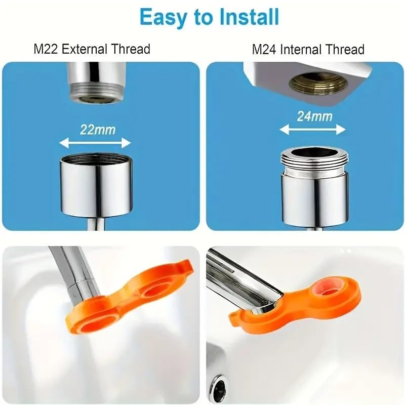 Finzatik Faucet Aerator Removal Wrench - Faucet Bubbler & Aerator Tool for Bathroom, Kitchen Sink & Tap - Plumber's Installation & Loosening Wrench for Easy Faucet Maintenance (Perfect for DIY Home Repairs & Professional Plumbing)