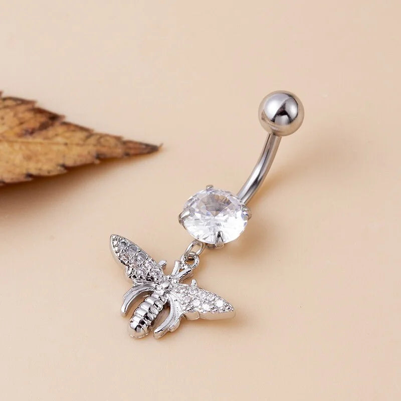 14G Surgical Steel Moon and Sun Top Mount Navel Ring - Hypoallergenic Belly Button Piercing Jewelry for Women | Perfect for Everyday Wear, Parties, and Body Piercing Enthusiasts