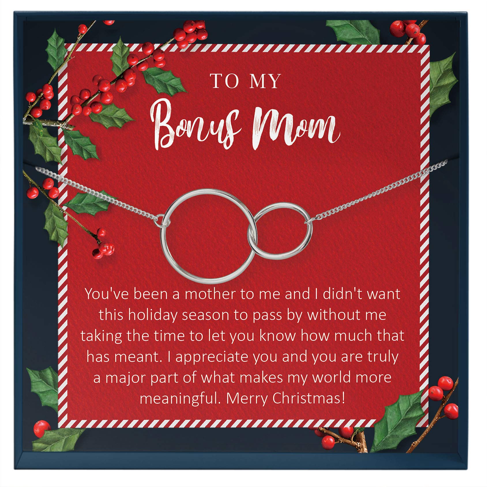 Grace of Pearl Bonus Mom Necklace - Elegant Stepmom Jewelry Gift with Christmas Quotes & Holiday Wrapping | Thoughtful Present for Stepmothers, Bonus Moms & Special Women in Your Life | Perfect for Christmas, Mother's Day & Special Occasions