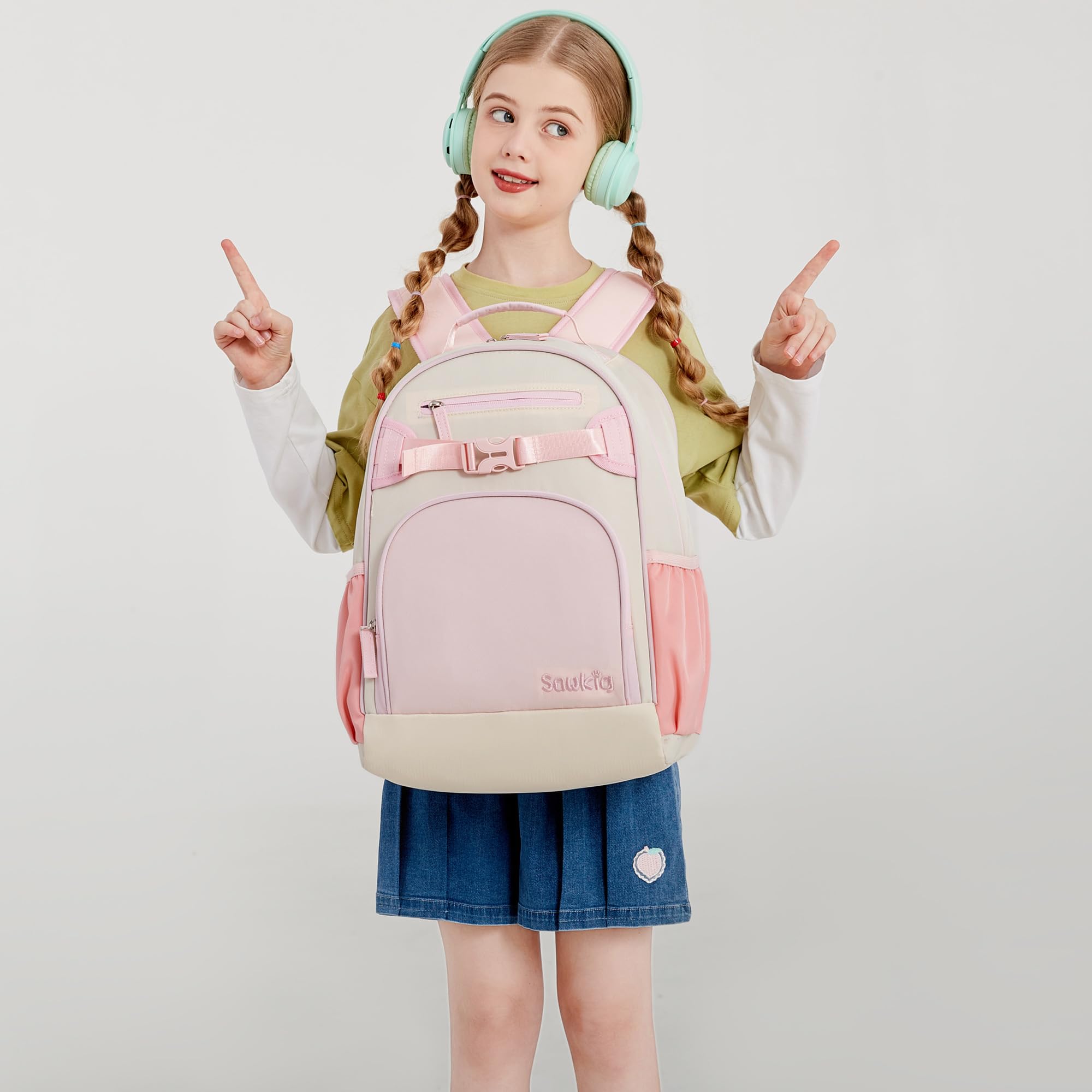 Pink Cream Girls Backpack for Kindergarten - Lightweight Nylon School Bookbag for Kids Ages 3-6 | Perfect for Preschool, Daycare & Travel Accessories