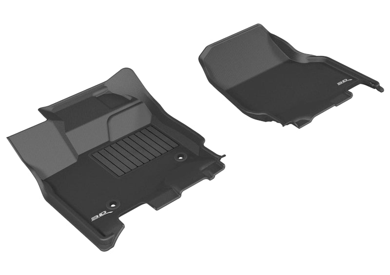 3D MAXpider Kagu All-Weather Floor Mats for 2015-2020 Ford F-150 SuperCab/SuperCrew - 1st Row, Black - Durable Car Floor Liners for Truck, SUV & Off-Road Protection