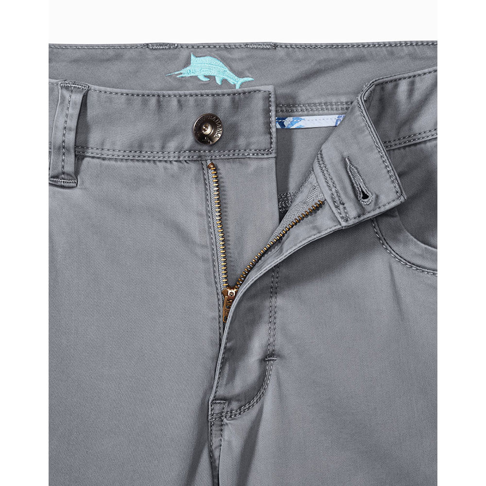 Tommy Bahama Men's Boracay 5-Pocket Relaxed Fit Pants in Fog Grey - Comfortable Casual & Beach Wear for Vacation & Summer Outfits
