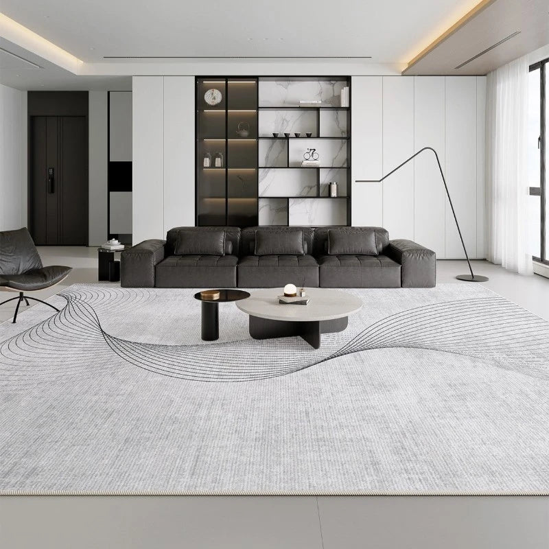 Luxury Velvet Geometric Waterproof Rug for Living Room - Soft, Stain-Resistant & Non-Slip - Perfect for Home Decor, Family Gatherings & Pet-Friendly Spaces