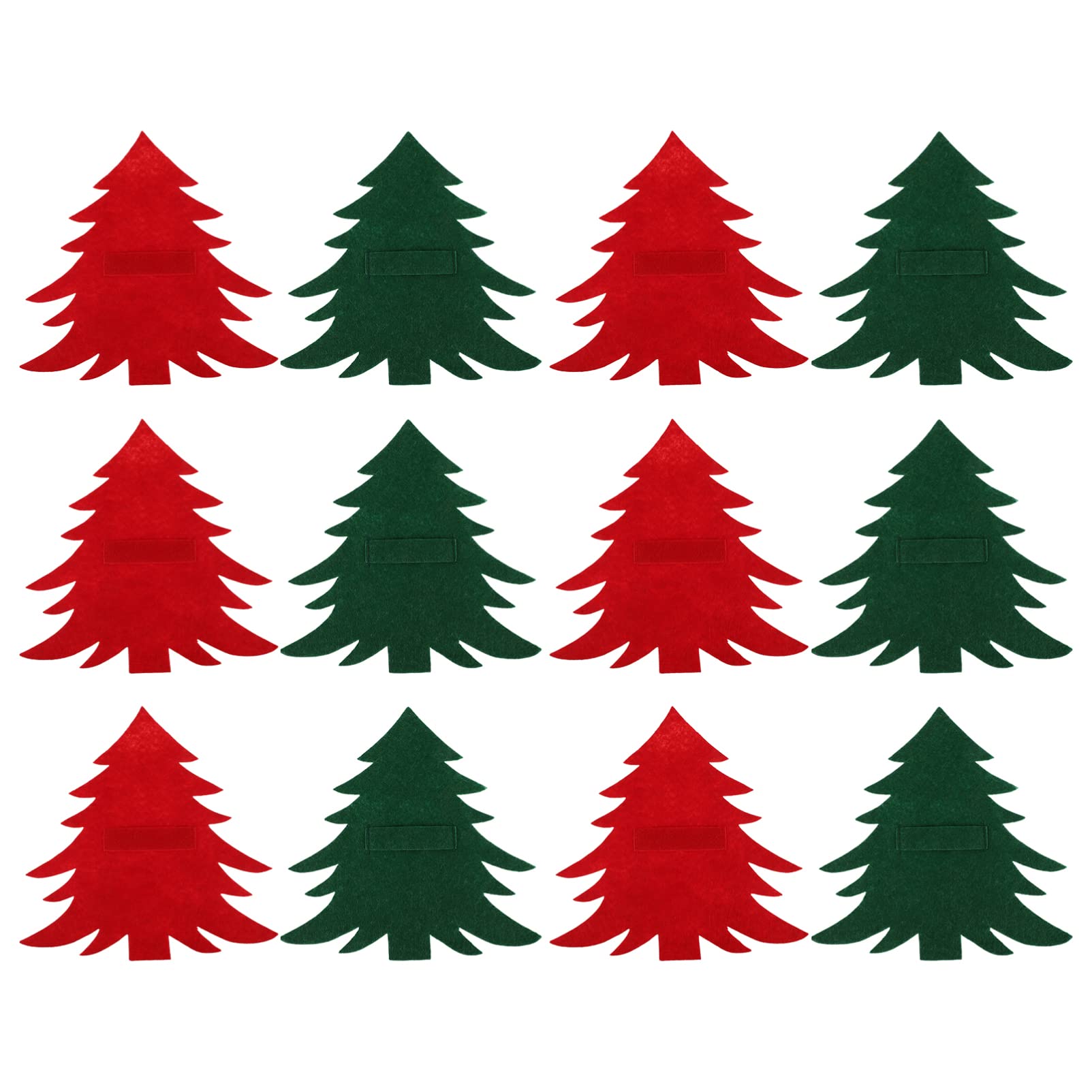 Amosfun 12-Piece Christmas Tableware Set - Knife & Fork Holders, Silverware Pouch with Christmas Tree Design - Holiday Party Supplies, Table Decorations & Centerpieces for Xmas Dinner, Family Gatherings & Festive Celebrations