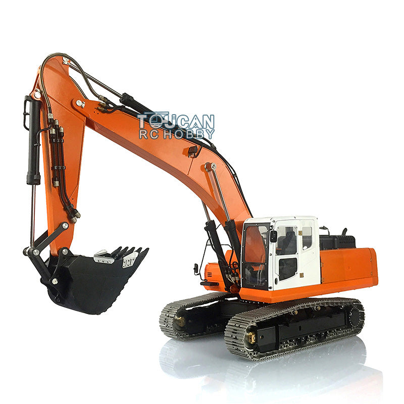 1/14 Scale LESU PC360 Metal Hydraulic RC Excavator with Painted Bucket, Trailer, Scarifier, Compactor & Crusher - 3-Section Arm for Construction Simulation & Professional RC Hobbyists