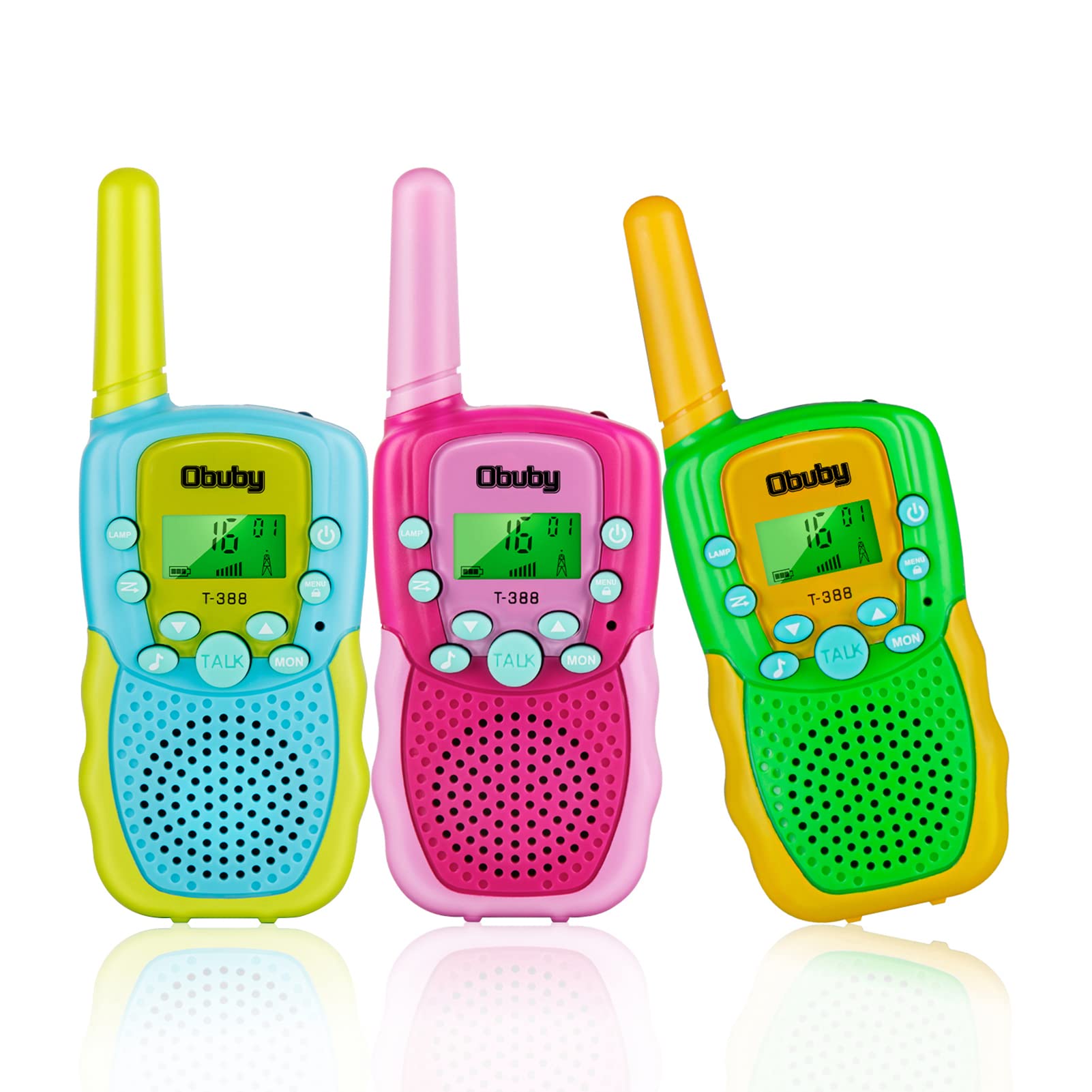 Obuby Kids Walkie Talkies - 22 Channel 2 Way Radios with LCD Backlit Flashlight, 3KM Range - Best Outdoor Toys Gift for Boys & Girls Ages 3-12 - Perfect for Hiking, Camping, Backyard Adventures & Family Outdoor Activities