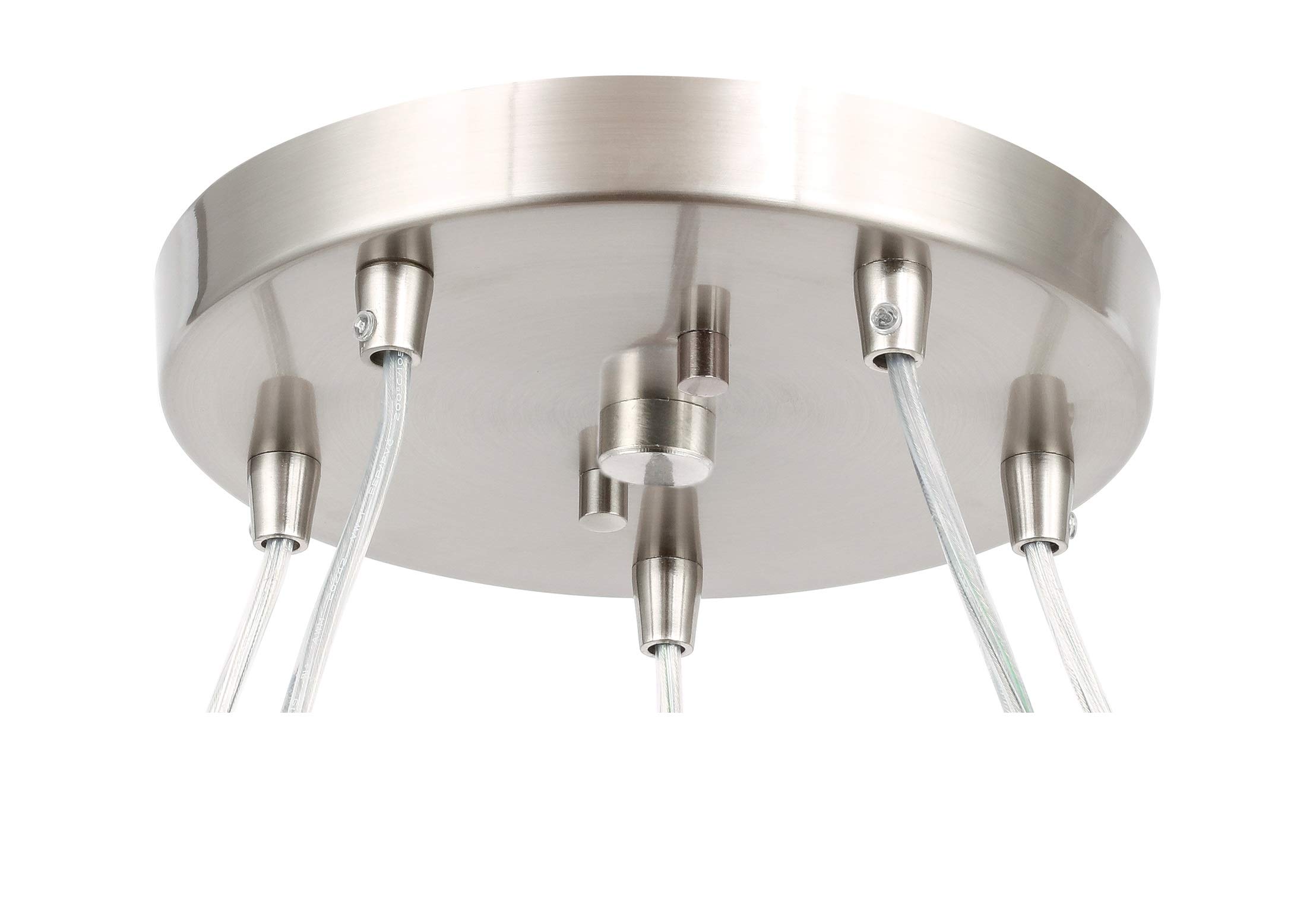 21028STNLE-C10455 Modern Pendant Chandelier in Satin Nickel Finish - Elegant Dining Room Lighting for Kitchen Island, Bedroom or Entryway