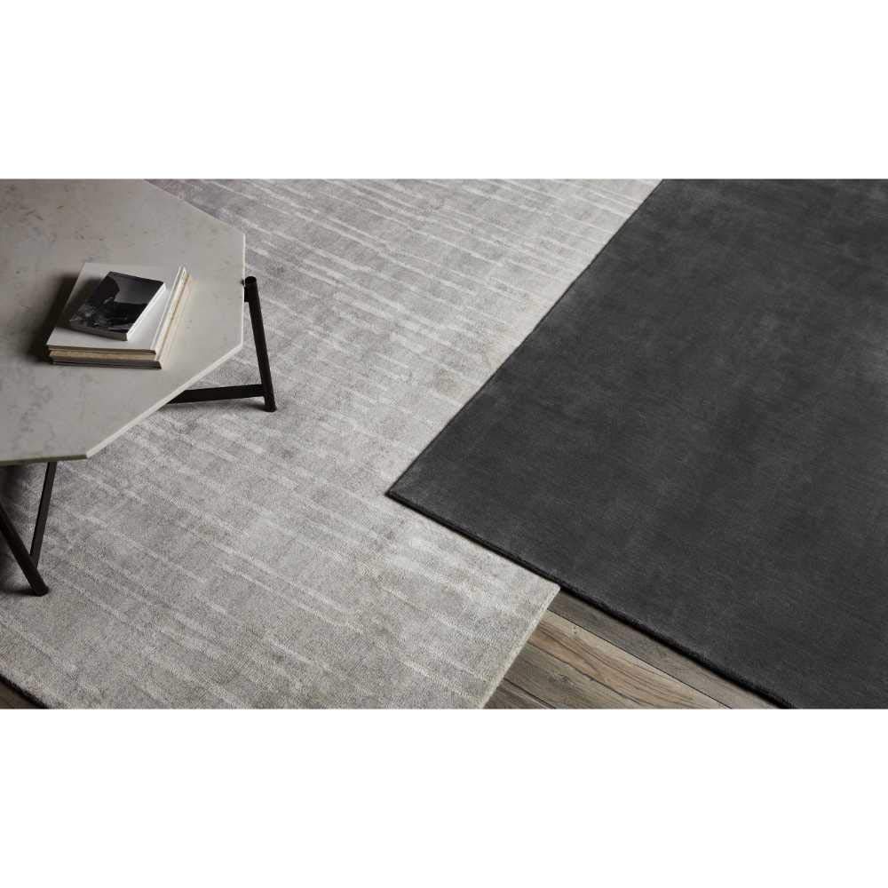 Solo Rugs Wellington Contemporary Solid Loom Knotted Area Rug - Charcoal Gray 8' x 10' - Perfect for Living Room, Bedroom & Office Decor