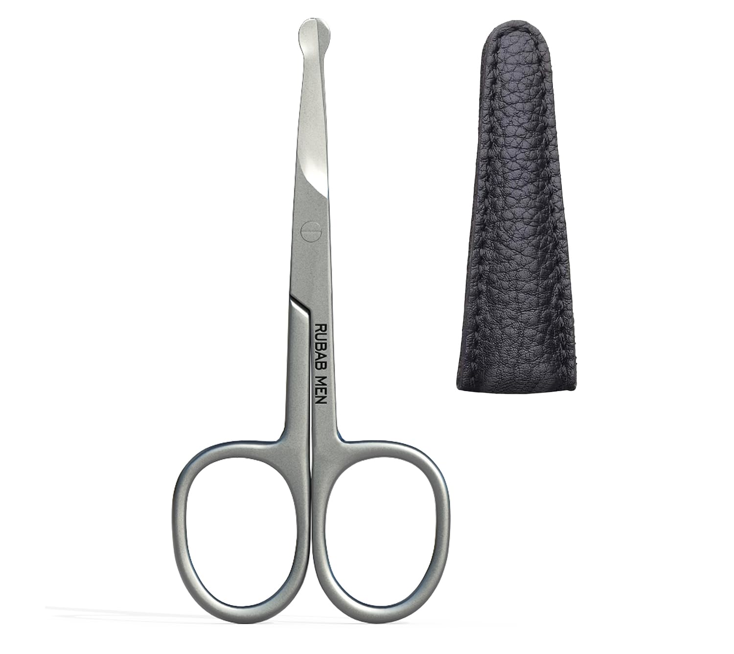 Premium Stainless Steel Nose Hair Scissors for Men - Safe Blunt Round Tip Trimmer for Beard, Mustache & Eyebrows | Heavy Duty Rust-Proof Grooming Kit | Travel-Friendly Personal Care Essential | Perfect for Home, Office & Travel Grooming