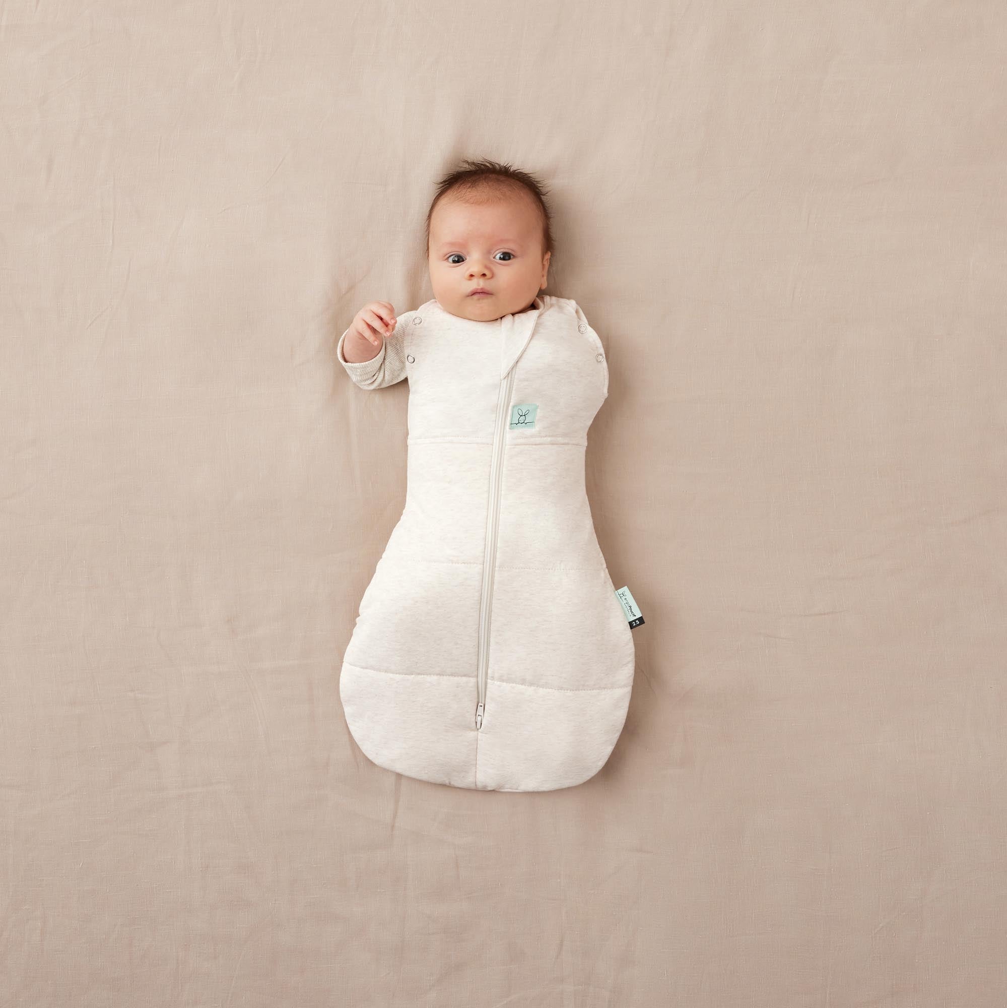 ErgoPouch Cocoon Zip Swaddle Bag 2.5 TOG - Premium Baby Sleep Sack for Newborns & Infants - Oatmeal Marle - Perfect for Nursery, Daycare & Travel