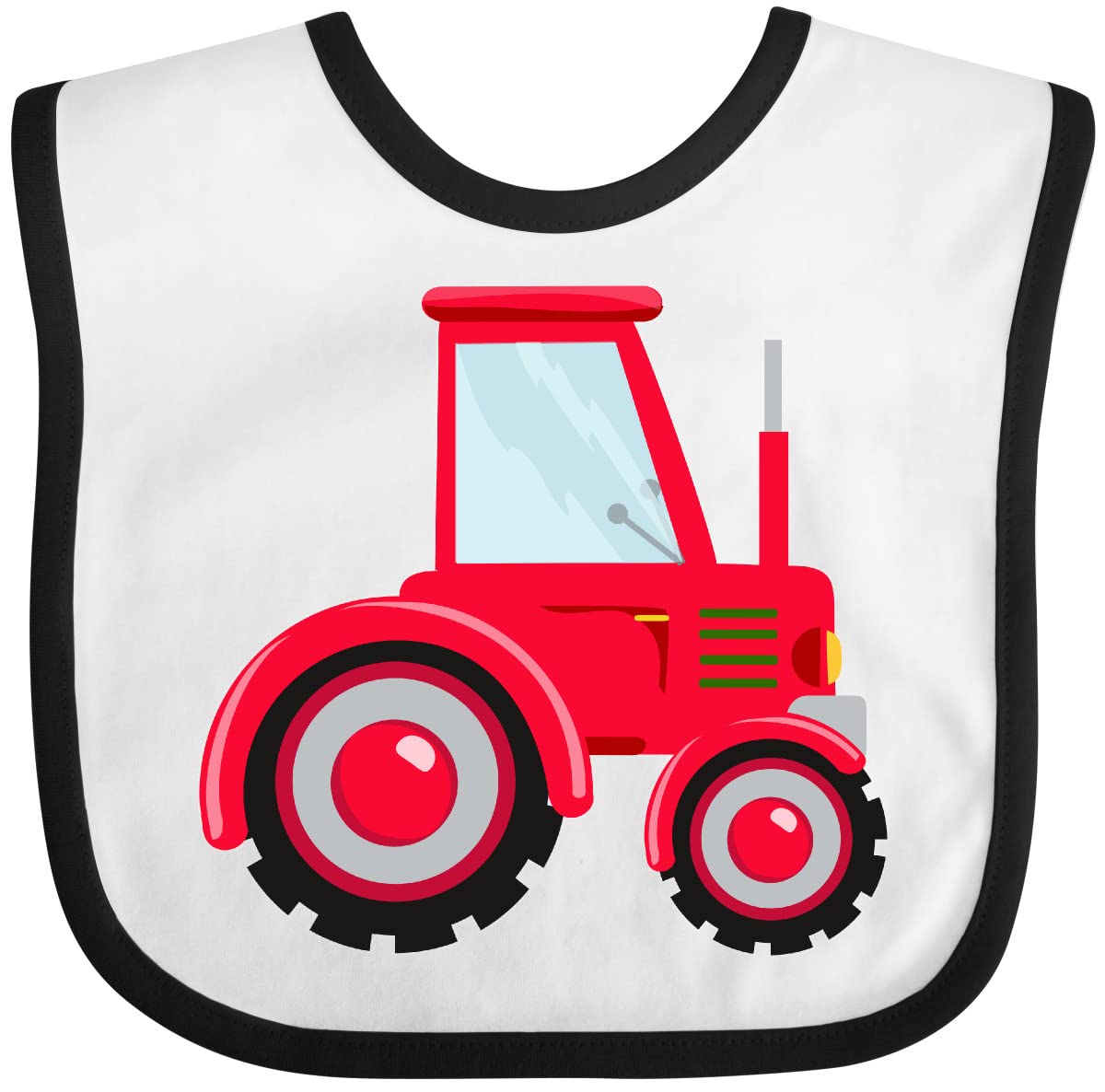 Inktastic Farming Red Tractor Baby Bib - Soft Cotton Drool Bibs for Infants & Toddlers - Cute Farm-Themed Feeding Bib for Mealtime, Playtime & Photo Shoots