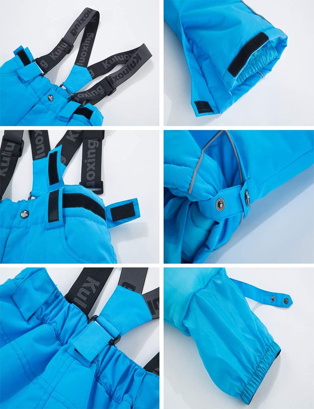WOWULOVELY Boys' 2-Piece Colorblock Snow Pants & Jacket Set - Winter Snowsuit for Skiing, Snowboarding & Outdoor Activities - Waterproof & Warm Snowwear for Kids