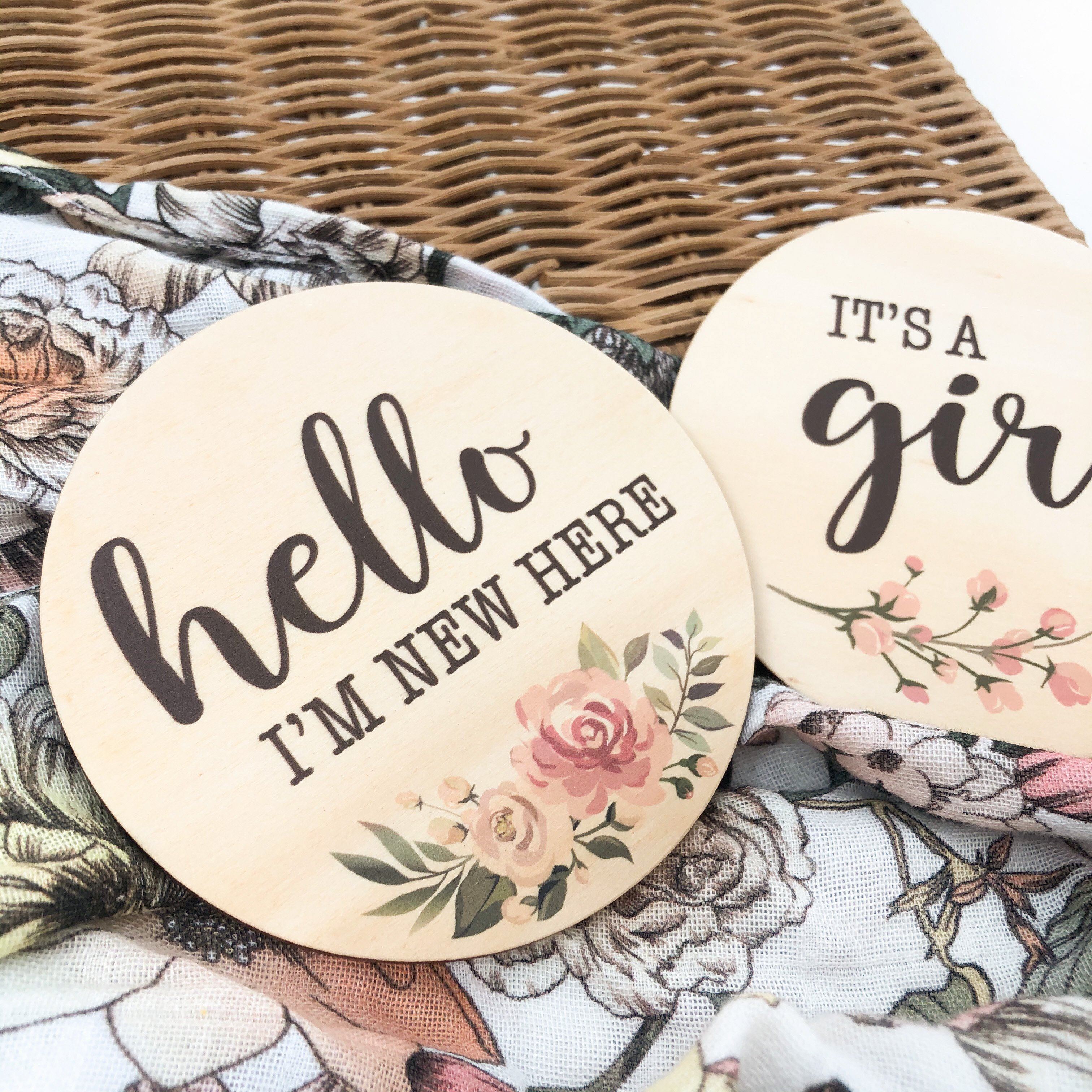 Personalized Baby Girl Milestone Wood Plaques - Custom Name & Date - Nursery Decor, Christening Gift, First Birthday Keepsake - Perfect for Baby Showers, Newborn Photos & Memory Books