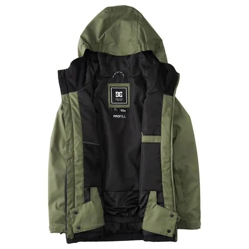 DC Snow Basis Print Kids' Camouflage Snow Jacket - Green & Black - Winter Outdoor Activities, Skiing, Snowboarding