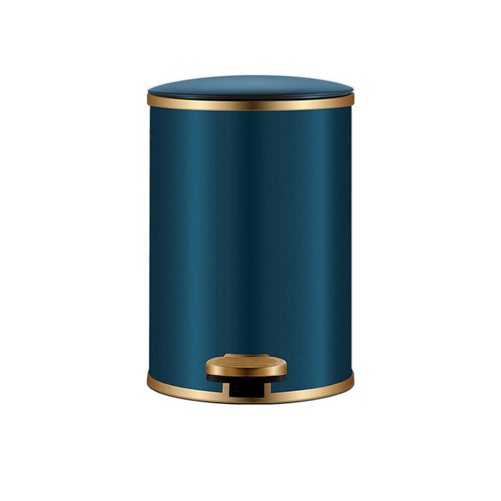 Stainless Steel 12L Kitchen Trash Can with Dome Cover & Silent Foot Pedal - Round Garbage Bin for Home, Office, Living Room, Bedroom & Bathroom - Perfect for Waste Disposal in Compact Spaces (Color: C)