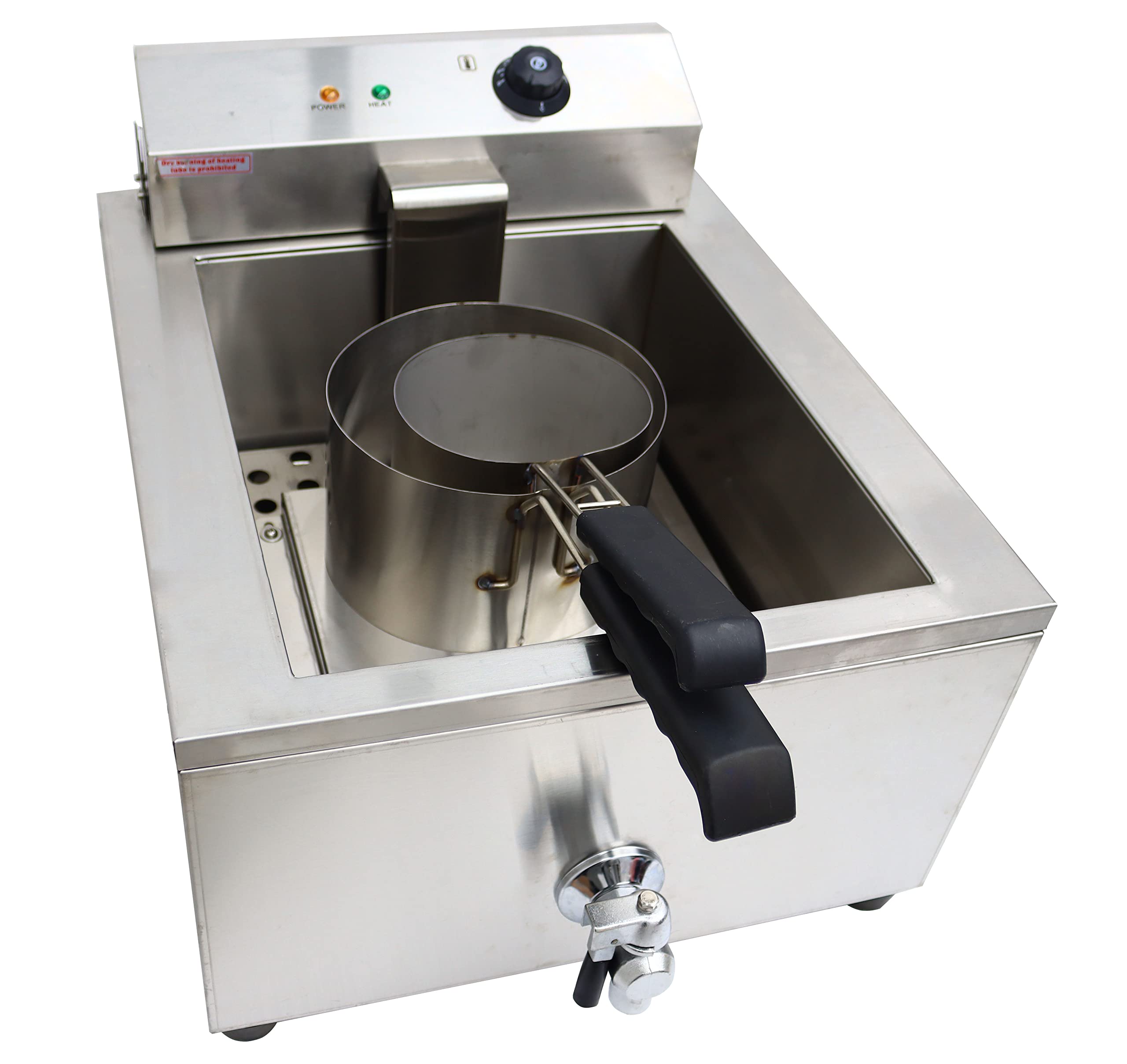 TECHTONGDA Commercial Funnel Cake Deep Fryer Machine with 2 Ring Molds - Professional Electric Fryer for Carnival, Fair & Home Use