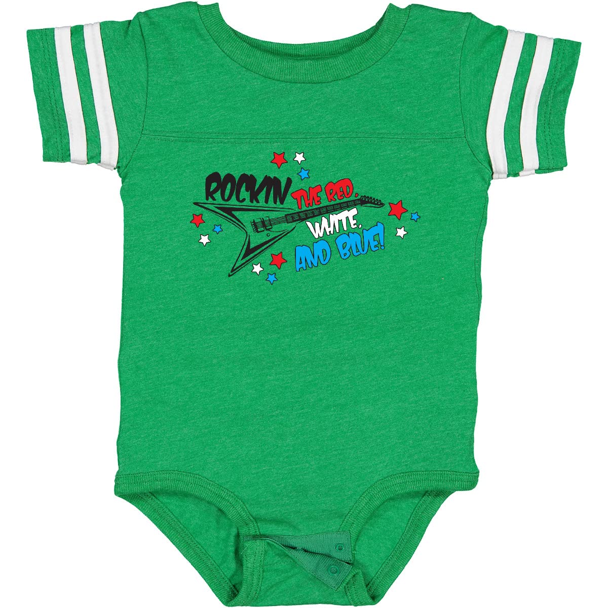 Inktastic Rocking The Red, White, and Blue Baby Bodysuit - Patriotic American Flag Onesie for Newborns & Infants - Perfect for 4th of July, Memorial Day & Independence Day Celebrations