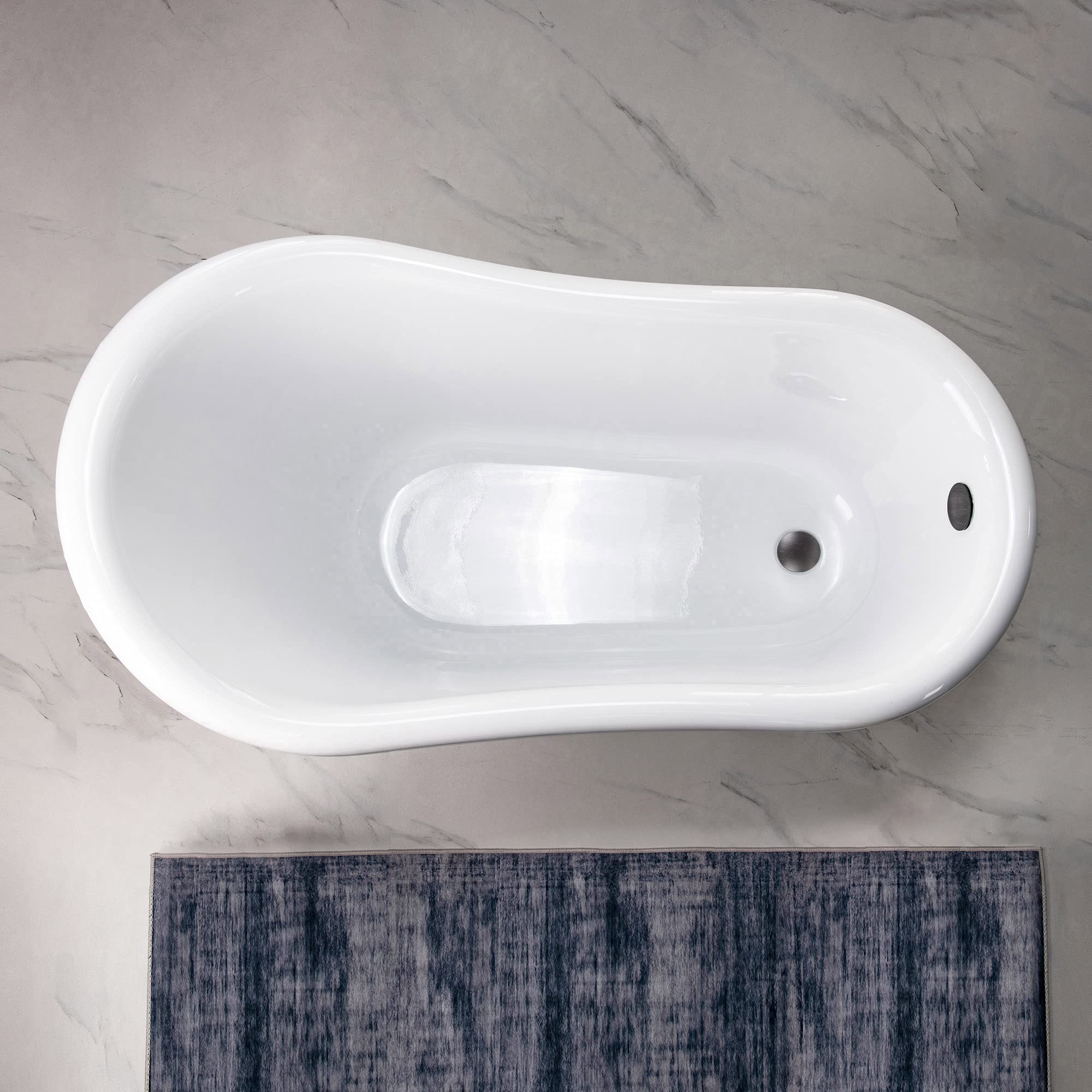 WOODBRIDGE B0021 Oil Rubbed Bronze Bathtub with ORB Feet & Drain - Freestanding Soaking Tub for Luxury Bathroom & Spa Relaxation