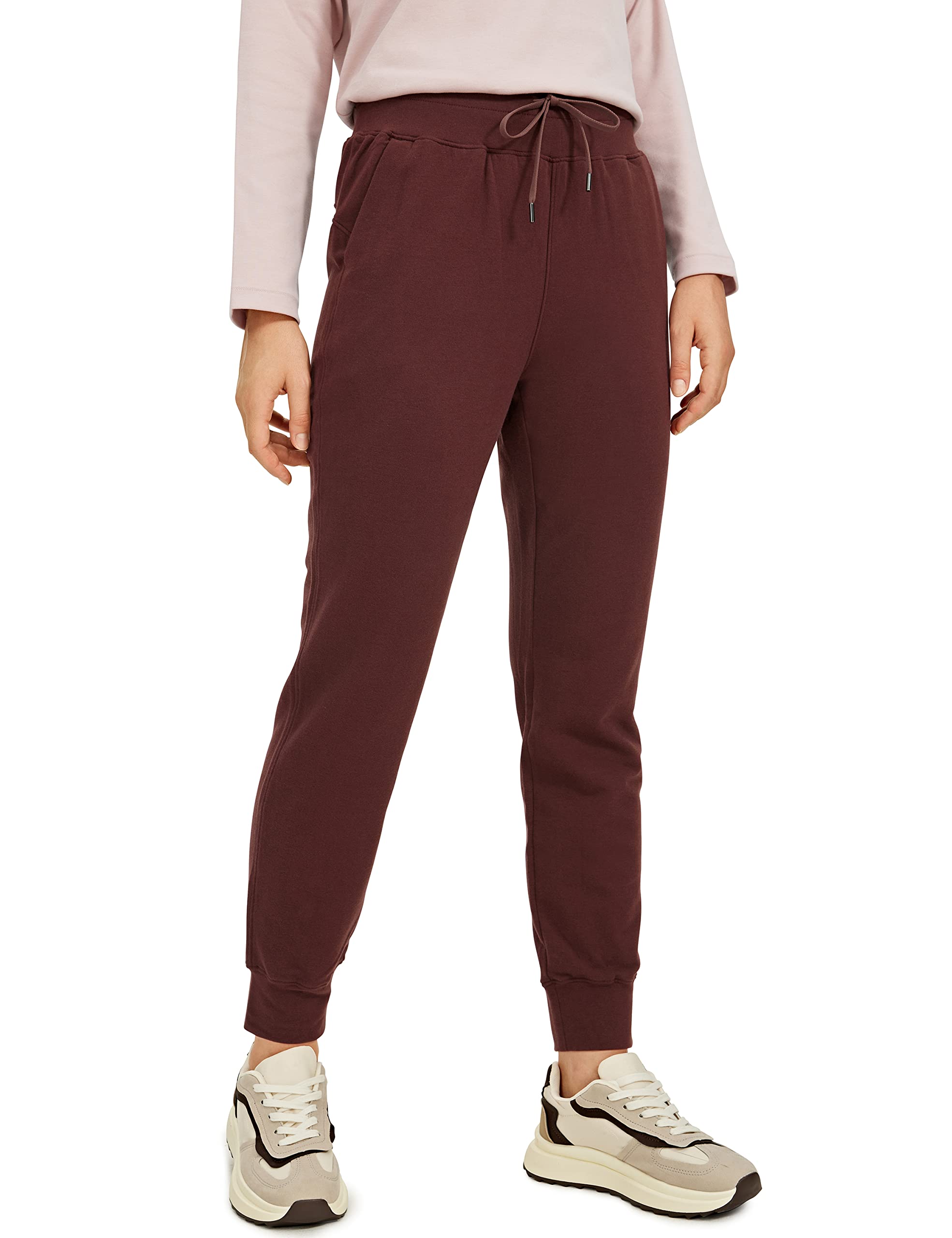CRZ YOGA Women's Lightweight High Waisted Sweatpants - Super Soft Cotton Joggers with Pockets for Workout, Yoga, Running & Lounge Wear | Comfortable Casual Pants for Women