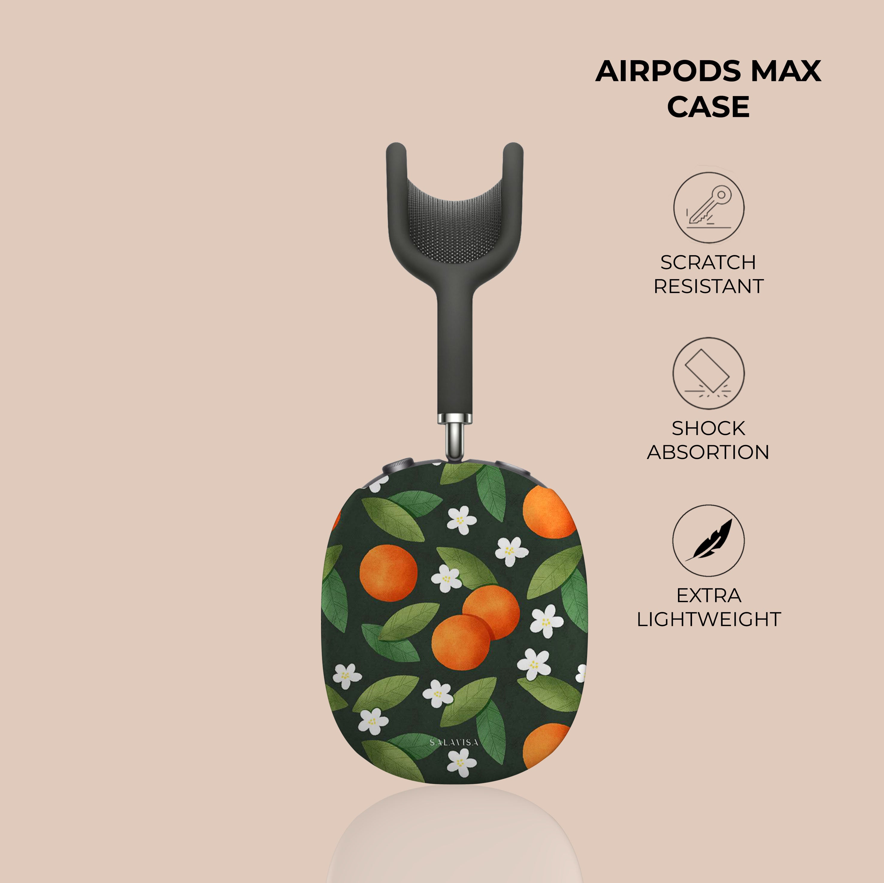 Premium Orange Summer Mix AirPods Max Protective Case - Durable Cover for Apple AirPods Max Headphones - Perfect for Travel, Gym & Outdoor Activities