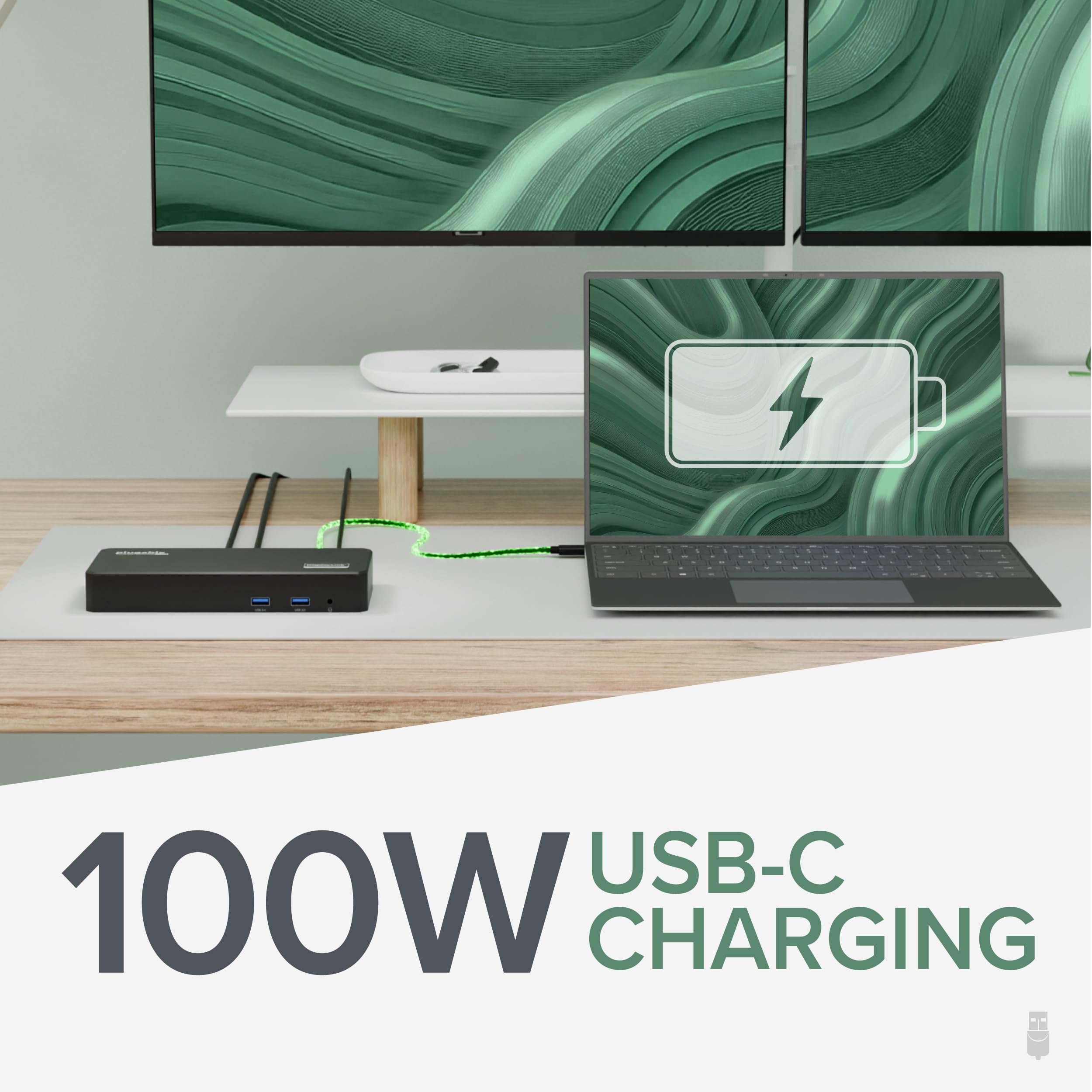 Plugable USB C Triple Display Docking Station with 100W Laptop Charging - Thunderbolt 3/USB4/USB-C Compatible for Windows, Mac, Chromebook - 3 HDMI Ports, 6 USB 5Gbps Ports - Perfect for Home Office, Gaming & Multi-Tasking Workspaces