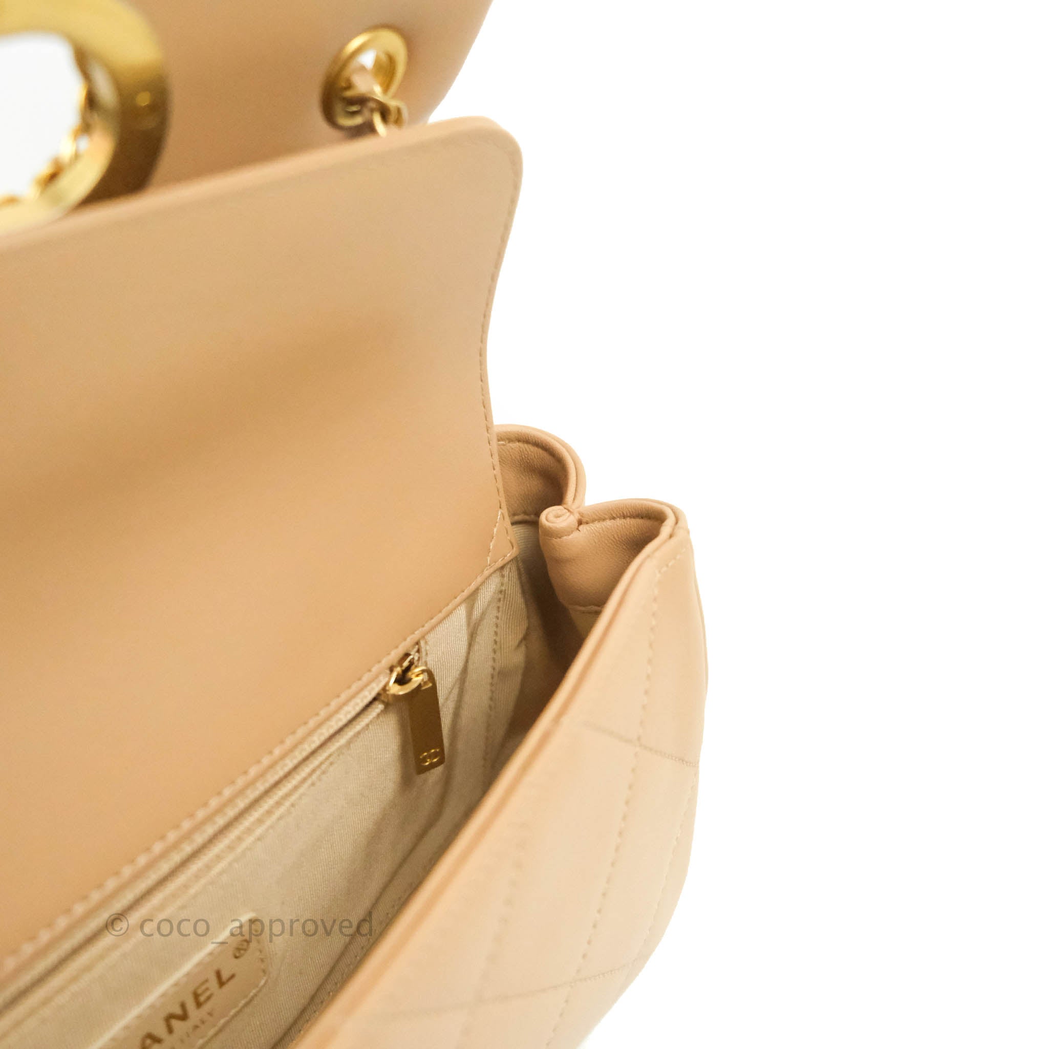 Chanel A Real Catch Quilted Flap Bag in Beige with Aged Gold Hardware - Luxury Crossbody Purse for Women, Perfect for Date Night & Special Occasions