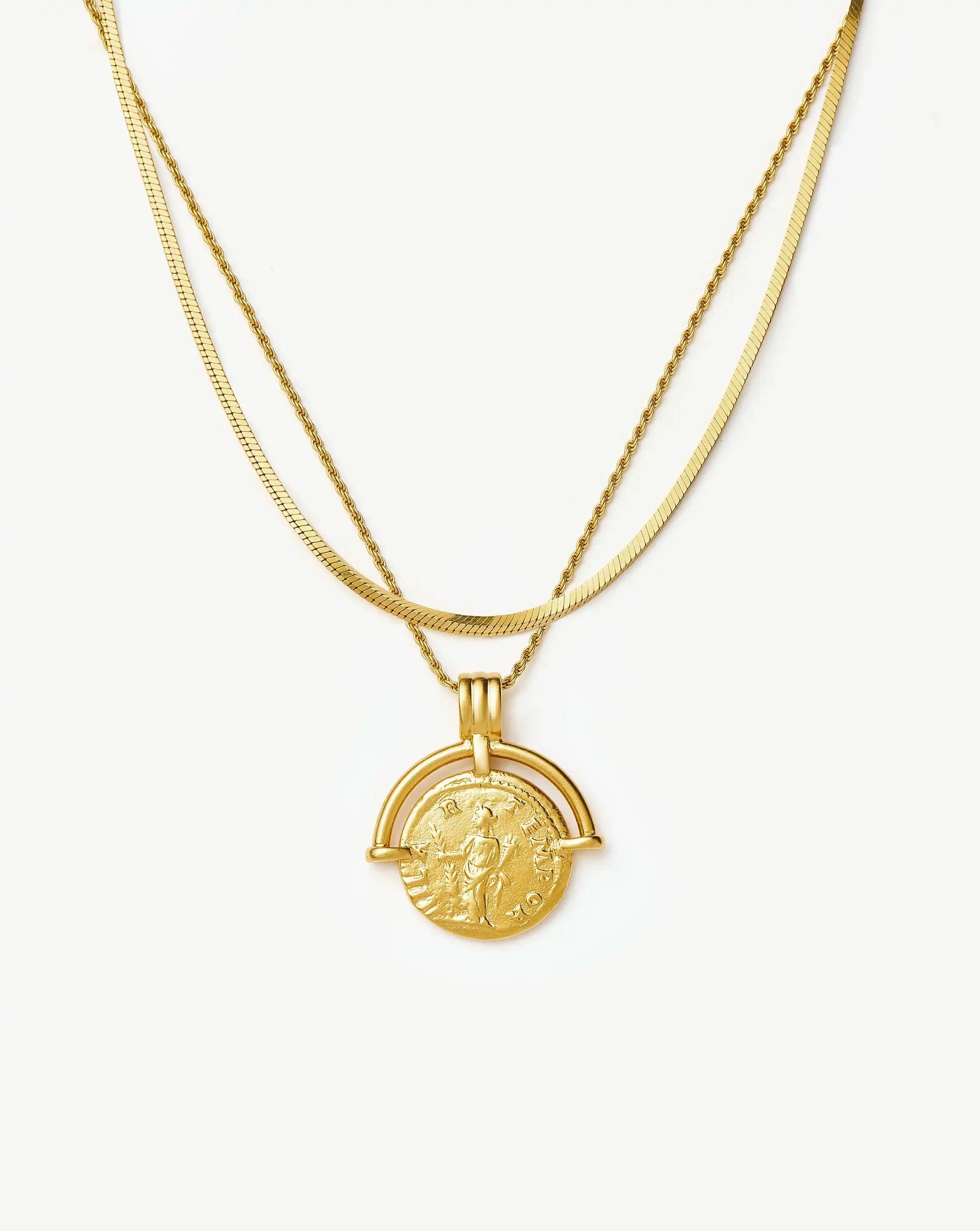 Lucy Williams Roman Arc & Snake Necklace Set - 18k Gold Plated & Vermeil Jewelry for Women | Elegant Layered Necklace for Party, Date Night & Special Occasions
