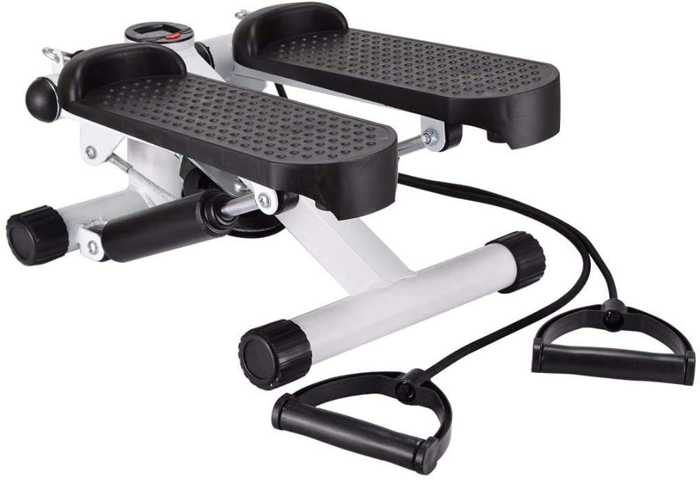 Jukkre Stepper Step Machine with Resistance Bands - Durable & Safe Mini Stair Climber with Non-Slip Foot Pedals for Home Workouts | Cardio Training Equipment for Weight Loss, Aerobic Exercise & Family Fitness | Perfect for Small Spaces, Apartment & Office Use