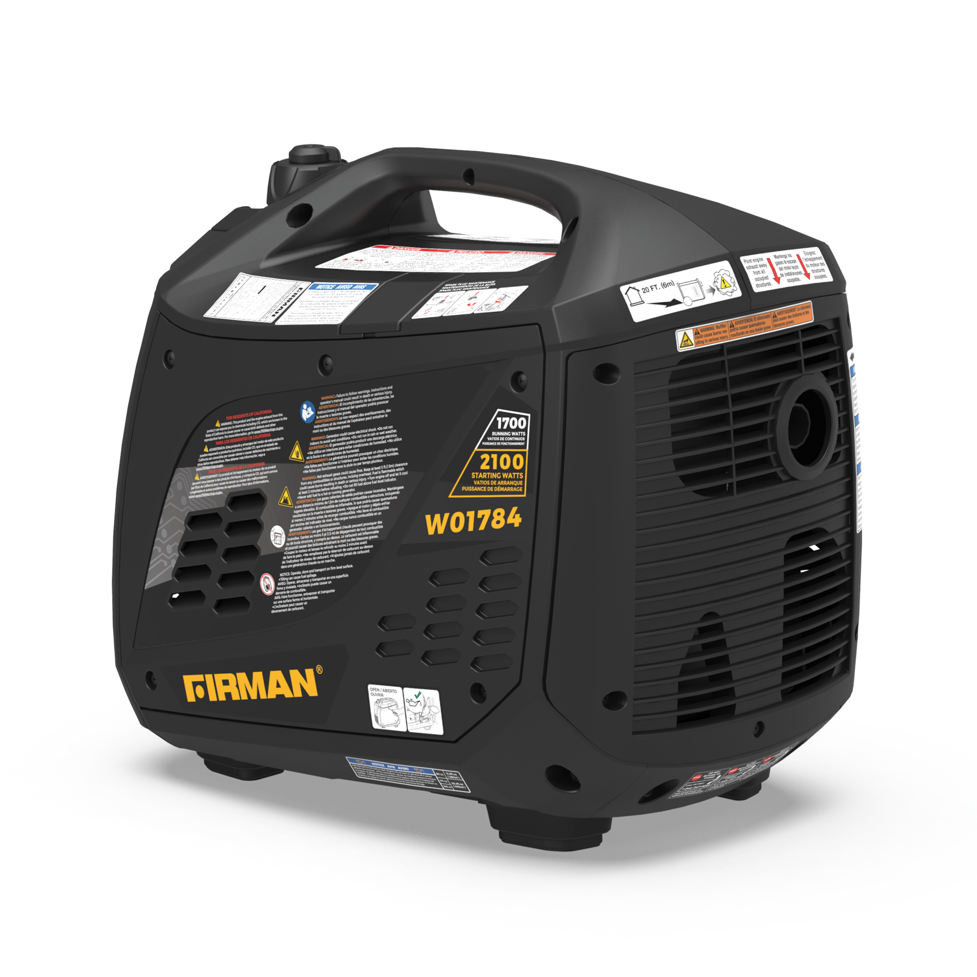 2100W Portable Inverter Generator with Recoil Start - Quiet, Reliable Power for Camping, RV Trips & Emergency Backup