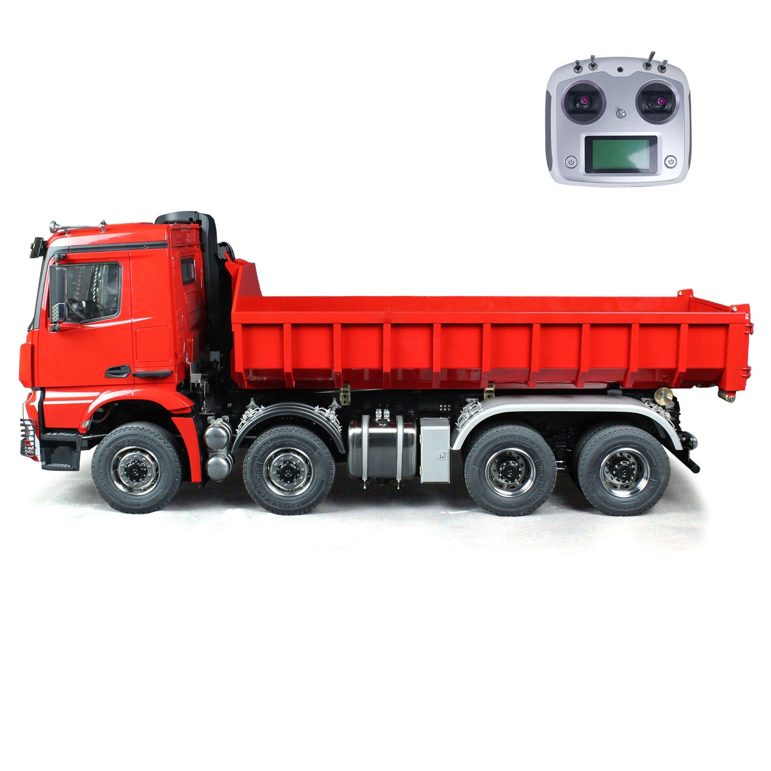 1/14 Scale 8x8 Metal Hydraulic RC Dump Truck - Radio Controlled Tipper with Standard Bucket | Hobby Model DIY PNP Kit | Perfect for Construction Site Play & Off-Road Adventure