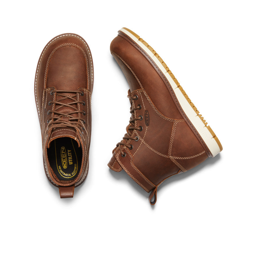 Men's San Jose 6 Aluminum Toe Work Boots - Gingerbread/Gum | Slip-Resistant & Comfortable for Construction, Warehouse & Outdoor Jobs