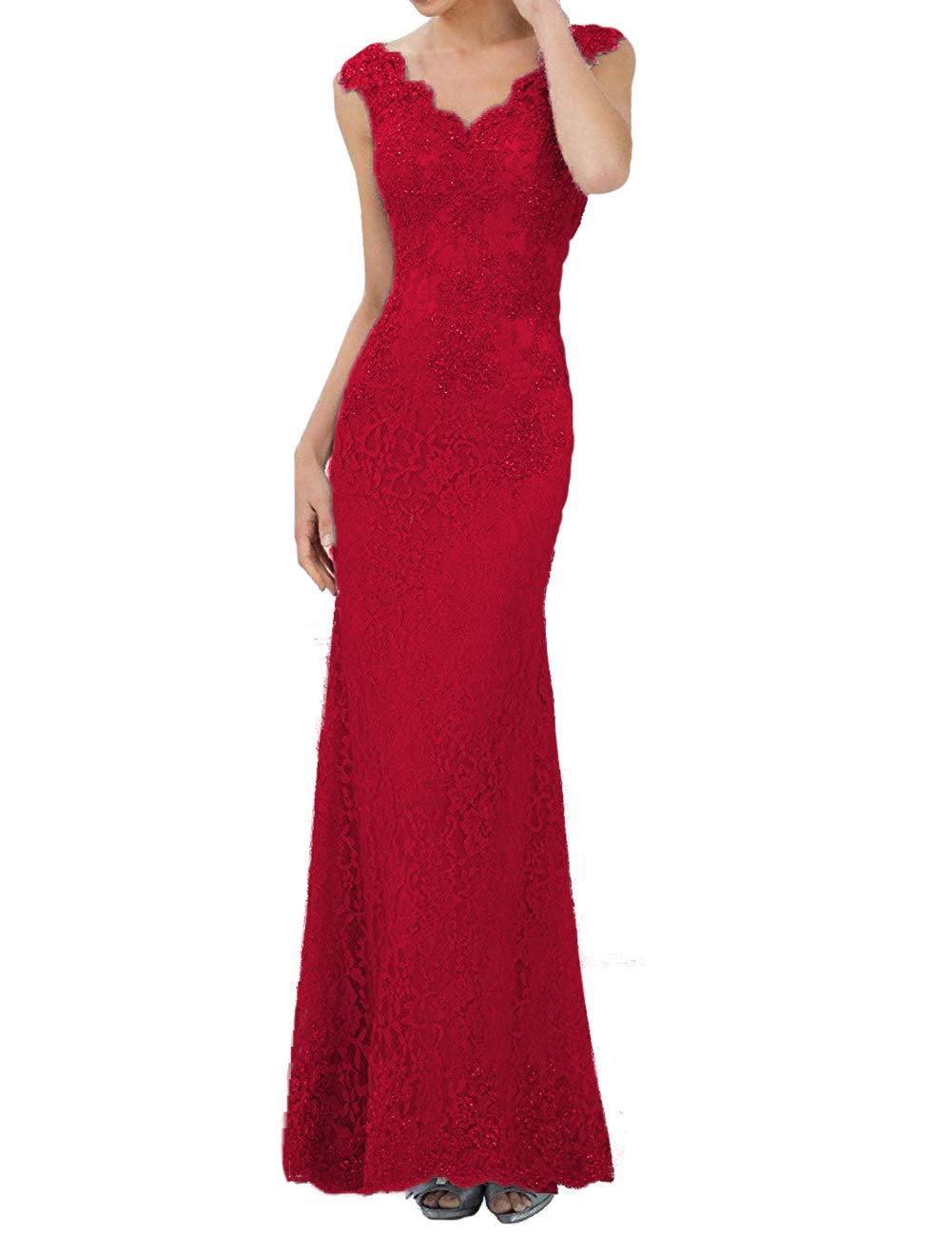 Elegant Mother of The Bride Dresses - Long Lace Formal Evening Gown with Beaded Mermaid Design for Weddings, Parties & Special Occasions