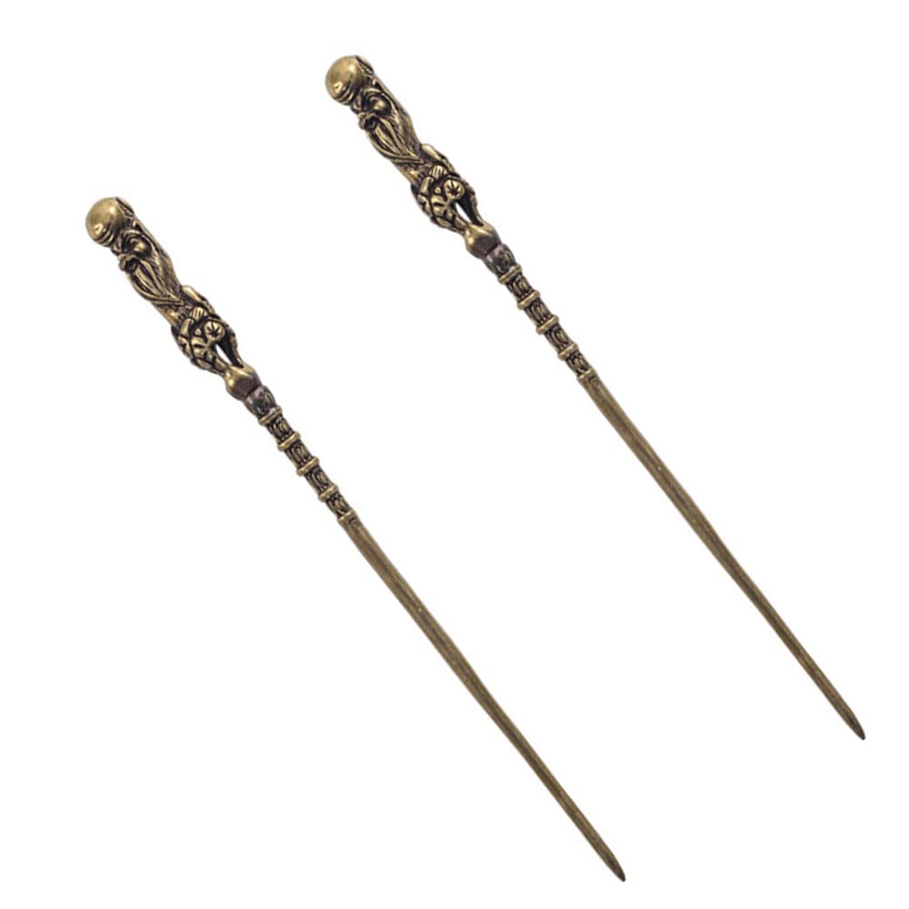 Premium Brass Cocktail Picks Set of 2 - Elegant Martini & Fruit Toothpicks for Olives, Appetizers, Sandwiches & Cherries - Perfect for Home Bars, Parties & Gourmet Food Presentation (Bronze Finish)