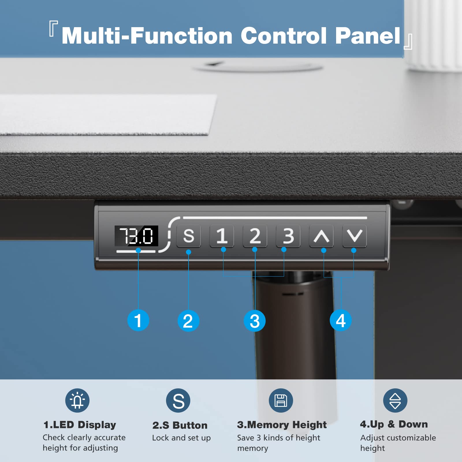 NEWBULIG Adjustable Height Standing Desk - Ergonomic Computer Workstation for Office, Gaming, Study & Meetings | Perfect for Home Office, Classroom & Conference Room