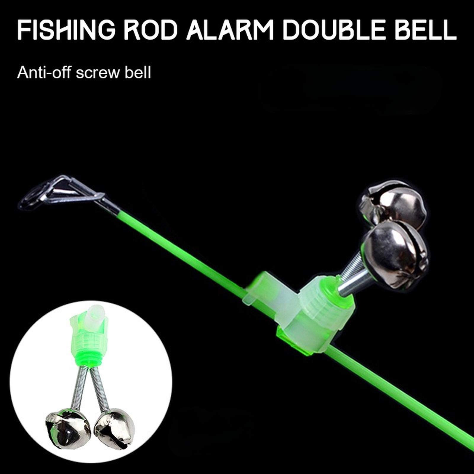10/100 PCS Spiral Fishing Bite Indicator Alarm with Dual Sound Alert - Fishing Rod Bells & Tip Clip Clamp Ring - Portable Tackle Accessories for Freshwater & Saltwater Fishing - Perfect for Night Fishing & Ice Fishing Adventures