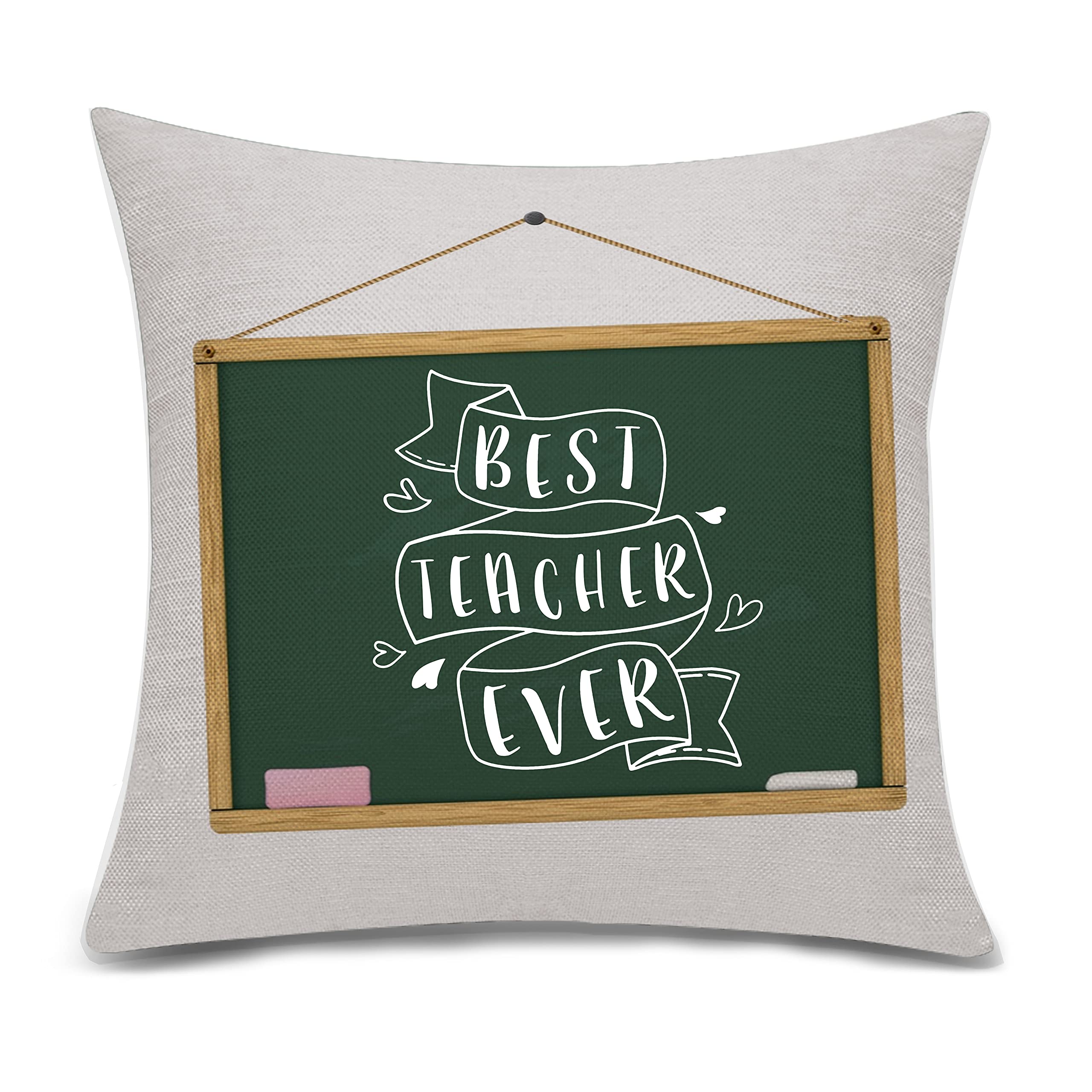 Teacher Appreciation Gift - Graduation Throw Pillow Cover for Educators, Students & Friends - Soft Decorative Cushion Case for Classroom, Office or Home - Perfect Thanksgiving & Birthday Present (Style 017)