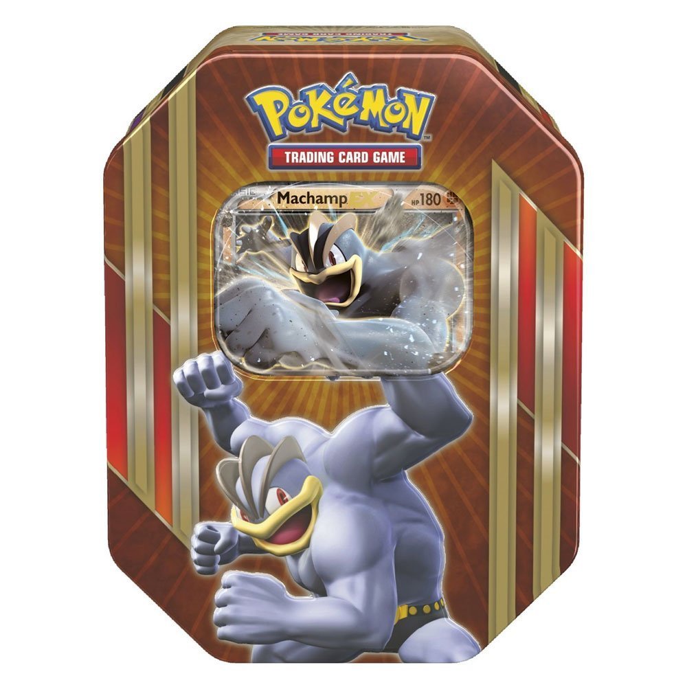 Pokemon TCG: Machamp Triple Power Tin - Collectible Trading Card Game Box for Battles & Deck Building - Perfect for Gifts, Tournaments & Pokemon Fans
